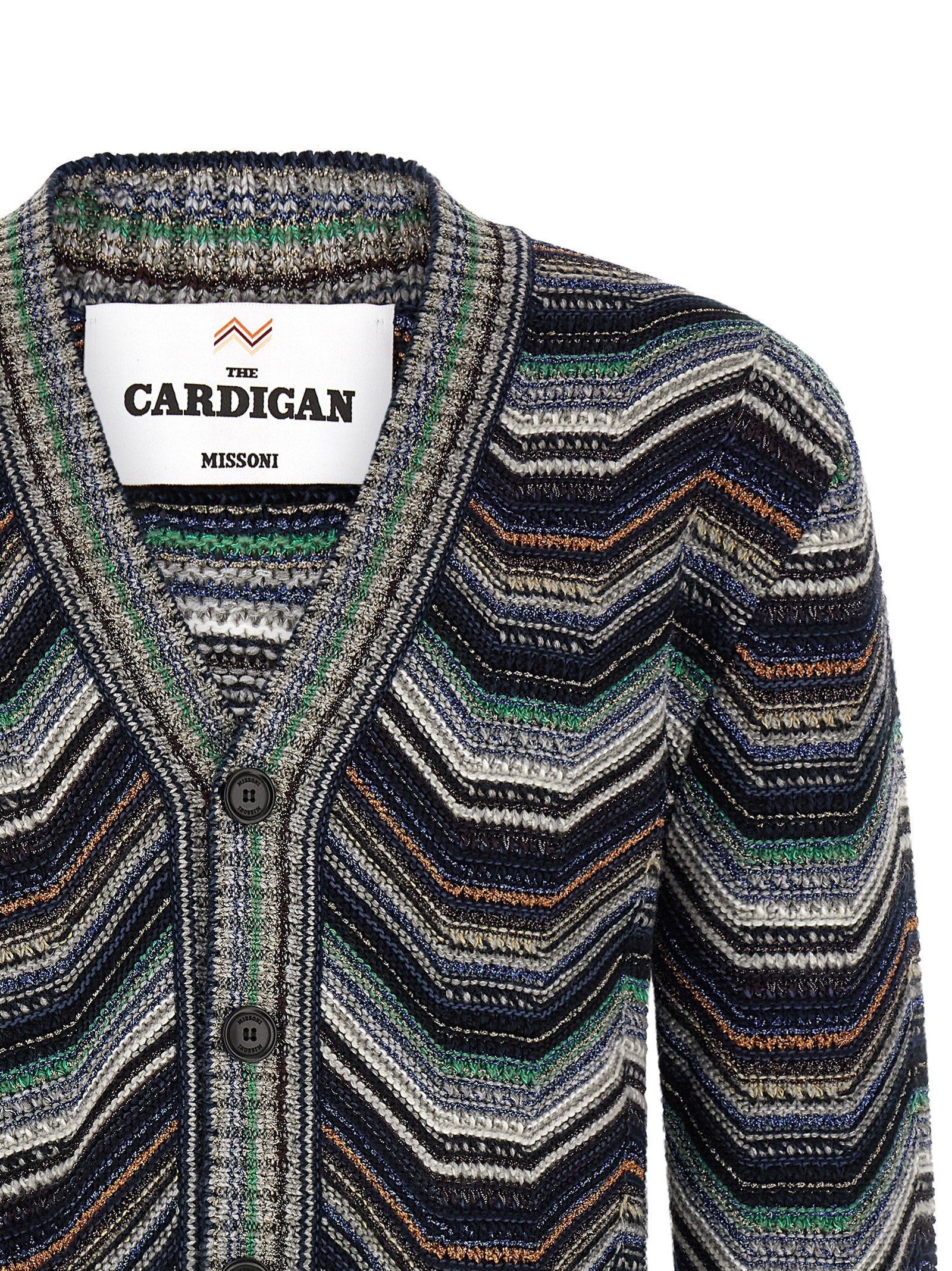 Missoni Mehrfarbige Wollstrickjacke