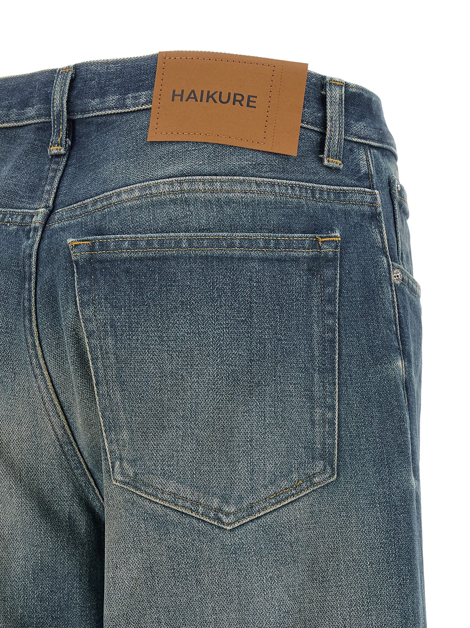 Haikure Blaue Baumwoll-Jeans mit ausgestelltem Bein