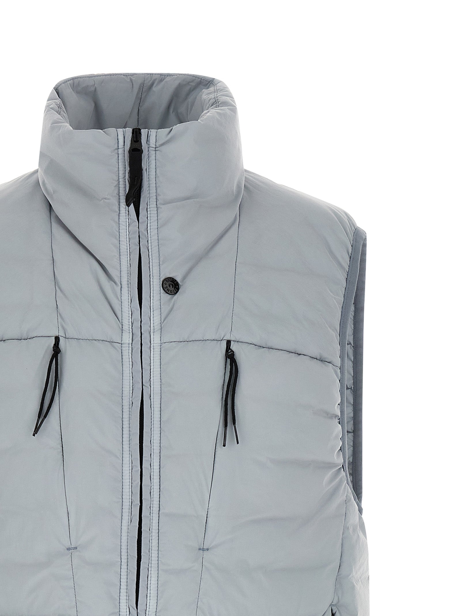 Stone Island Graue ärmellose Jacke aus Polyamid