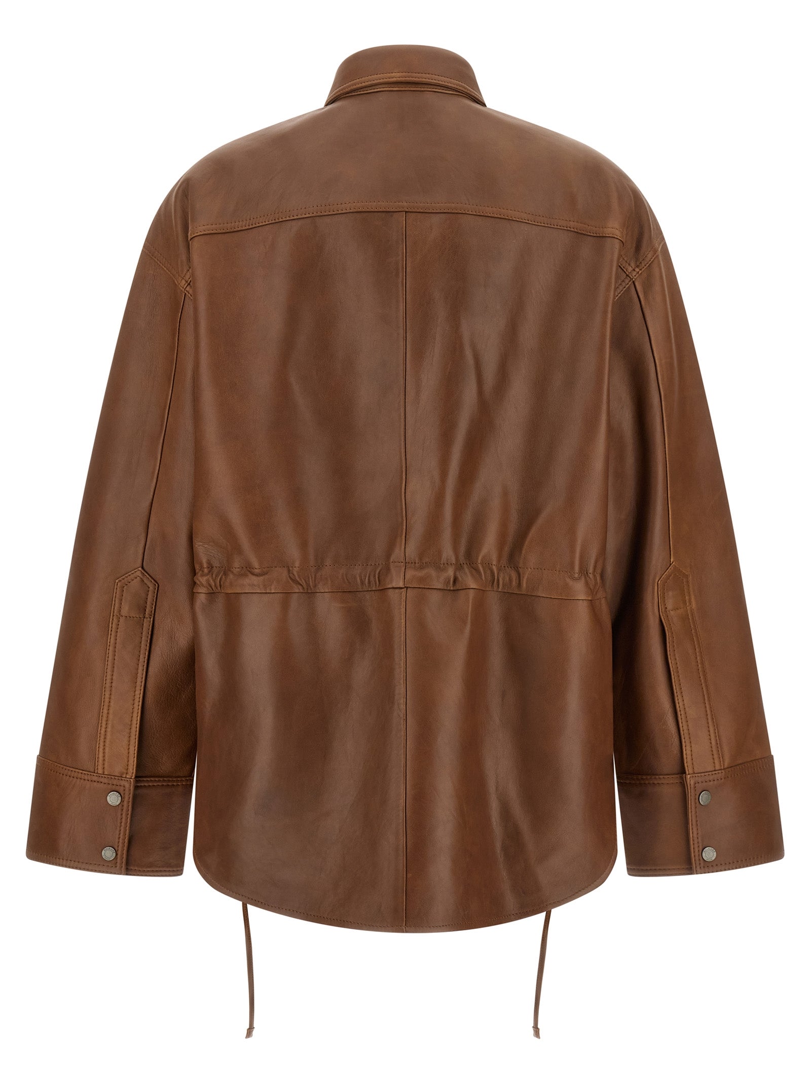 Haikure Braune Lammleder-Bluse