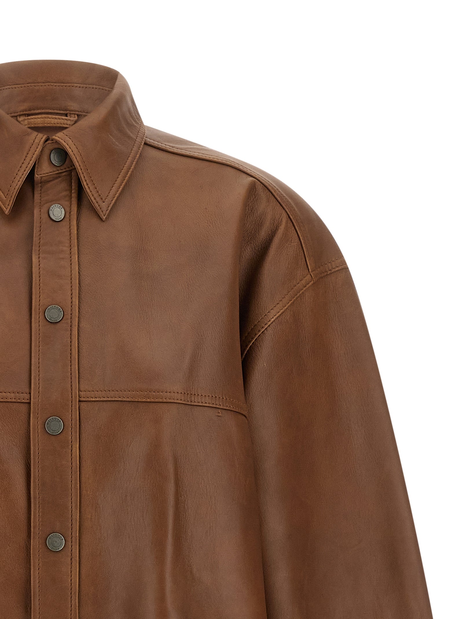 Haikure Braune Lammleder-Bluse