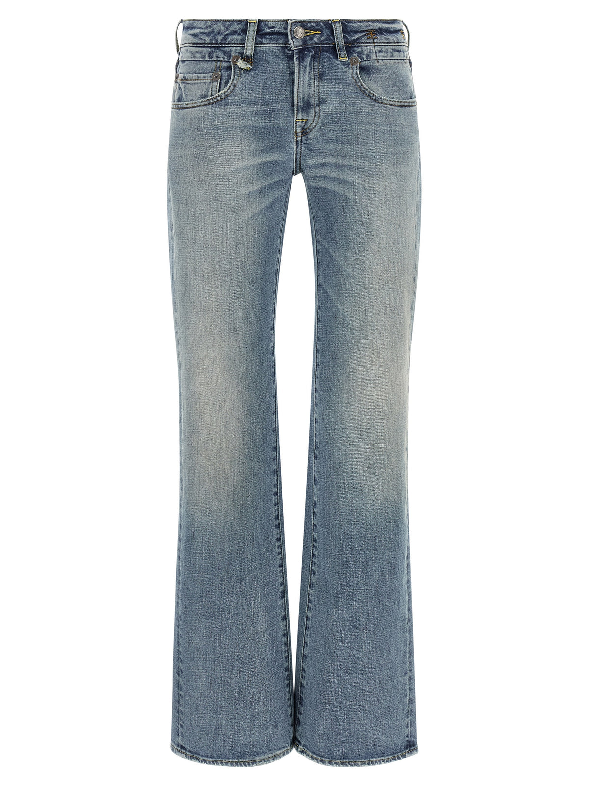 R13 Blaue Baumwoll-Jeans mit ausgestelltem Bein