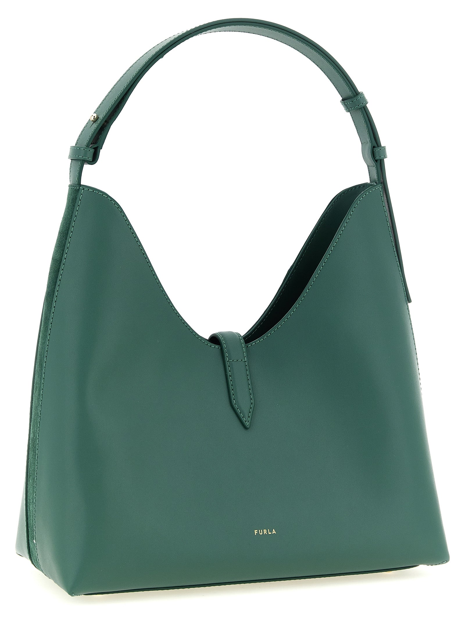 Furla Zweifarbige Schultertasche aus Kalbsleder