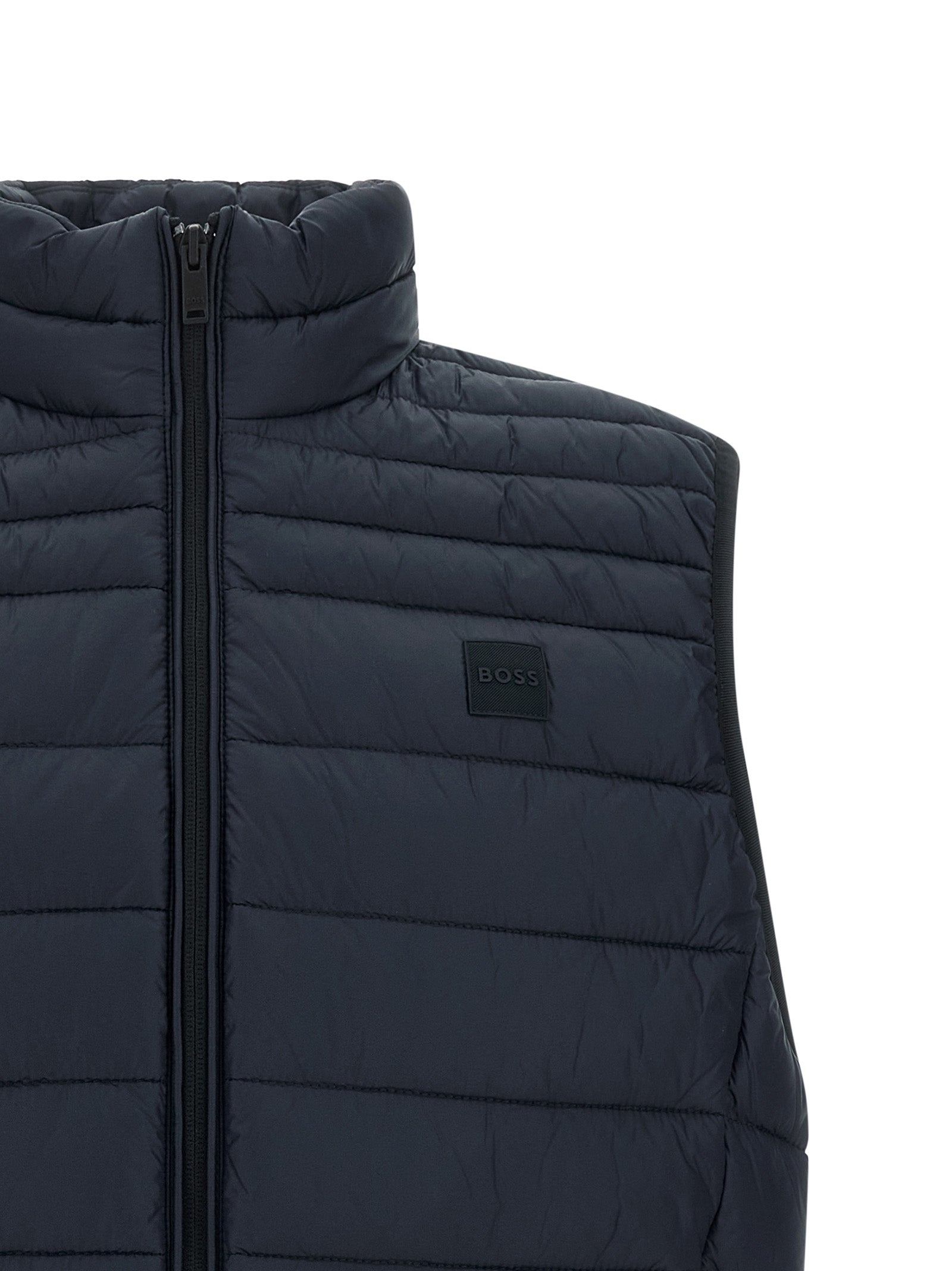 Hugo Boss Dunkelblaue ärmellose Jacke aus recyceltem Polyamid