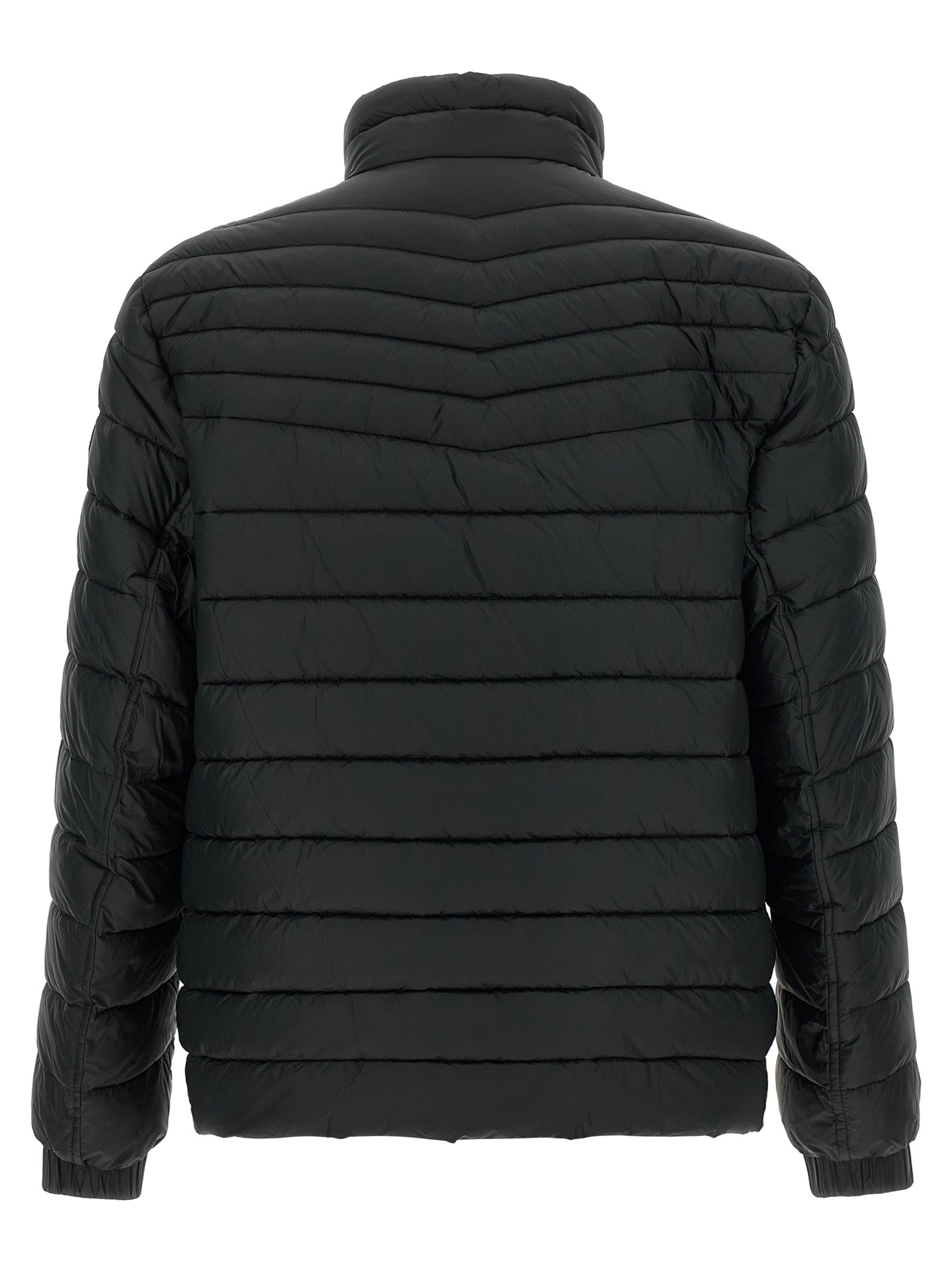 Hugo Boss Schwarze Jacke aus recyceltem Polyamid in voller Länge