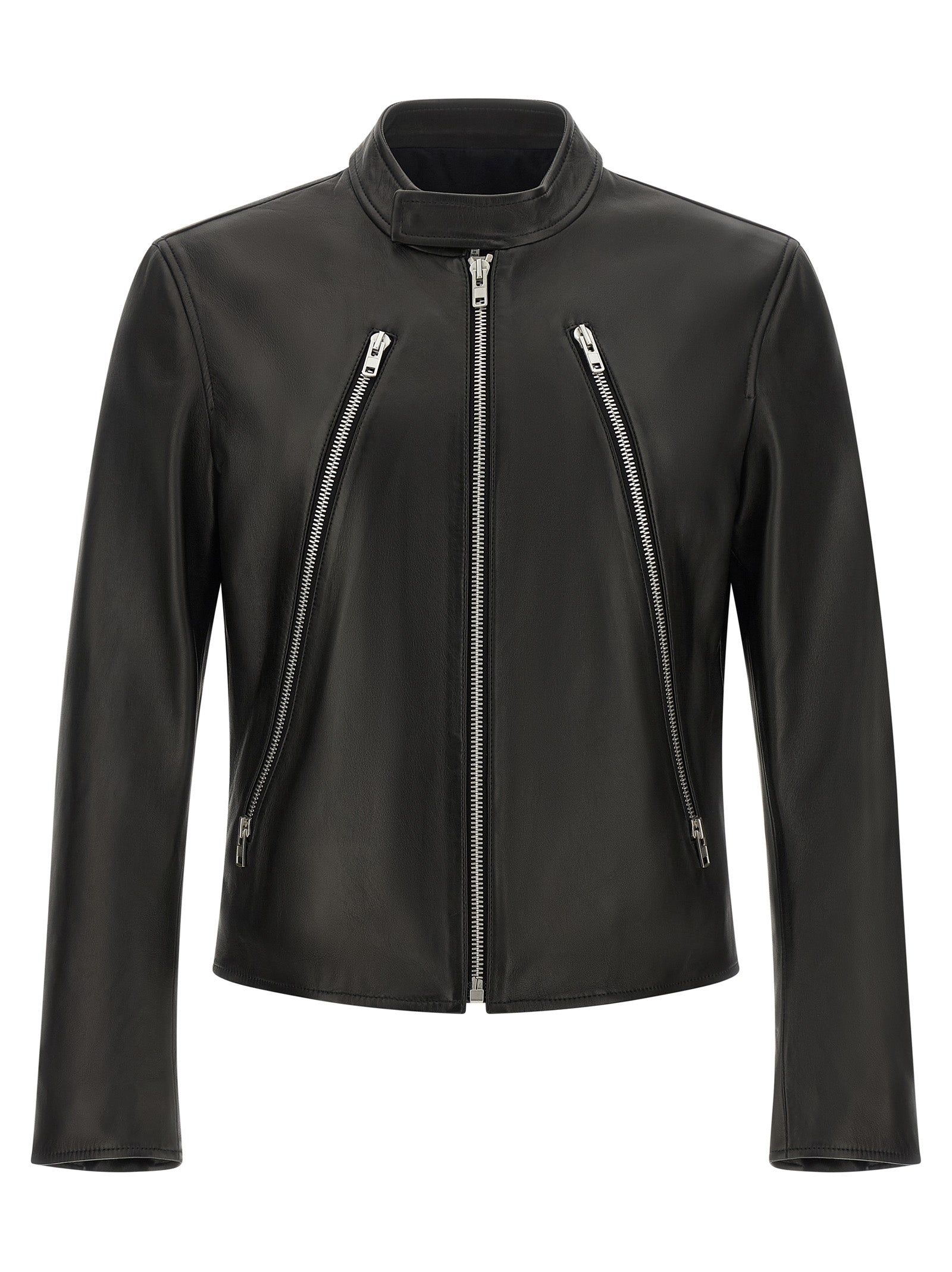 Maison Margiela Schwarze Lammlederjacke