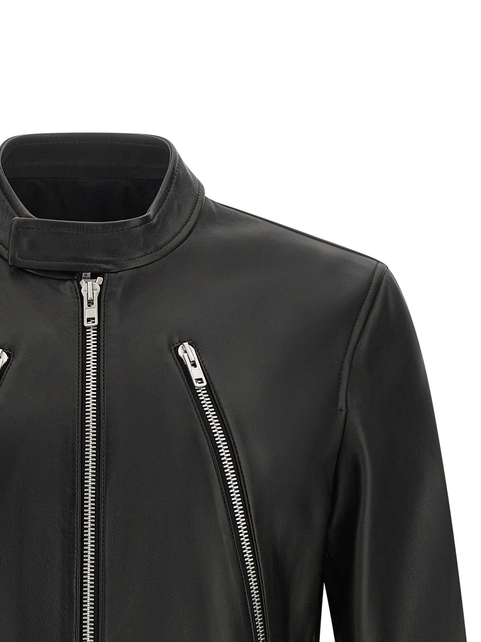 Maison Margiela Schwarze Lammlederjacke