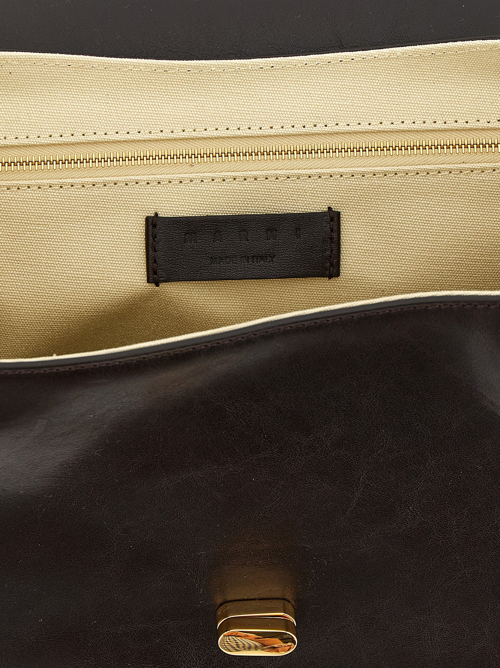 Marni Braunes Kalbsleder Damen Crossbody Tasche