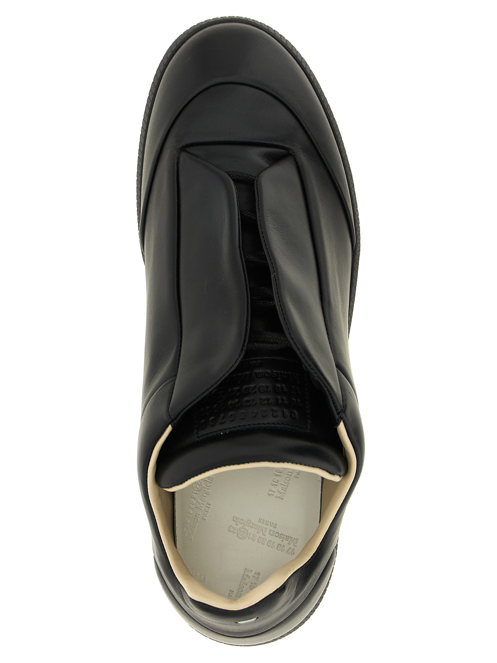 Maison Margiela Schwarze Kalbsleder Low-Top-Sneaker