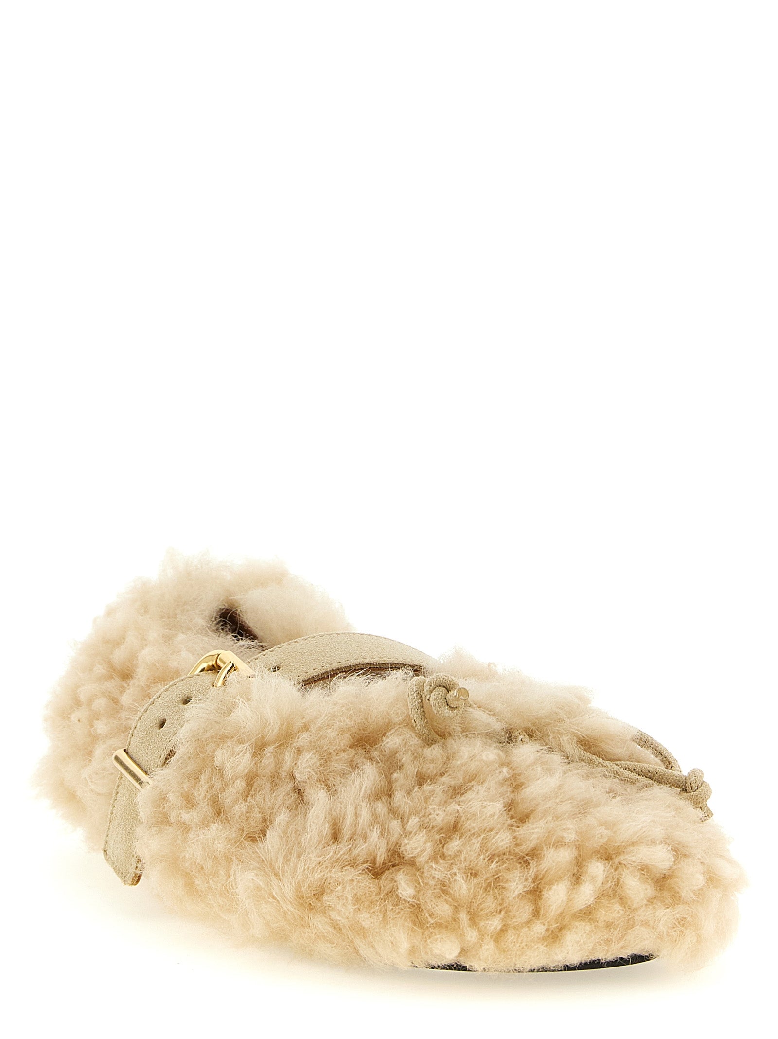 Marni Ballerinas aus beigem Lammleder