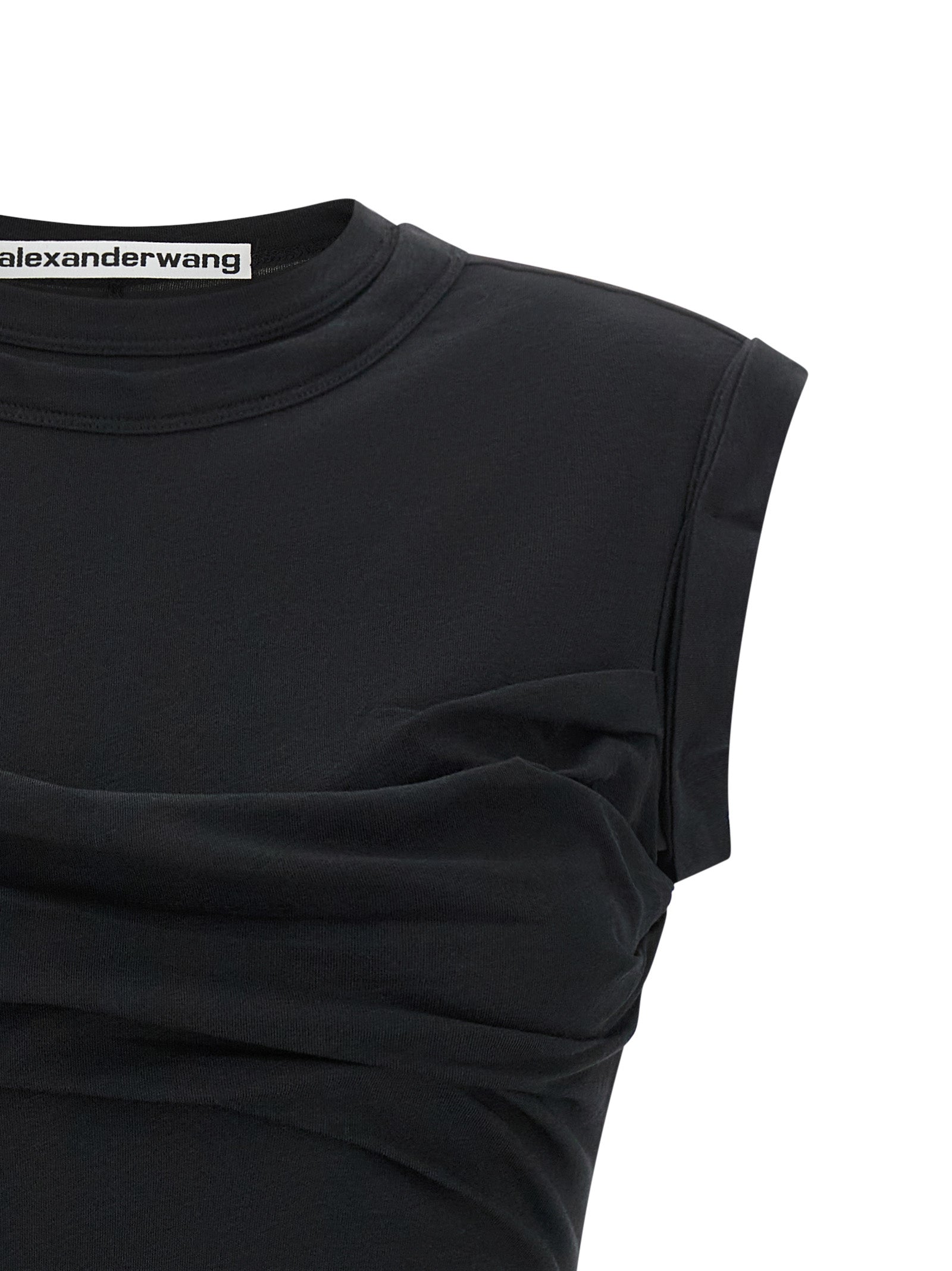 Alexander Wang Schwarzes kurzes Baumwollkleid
