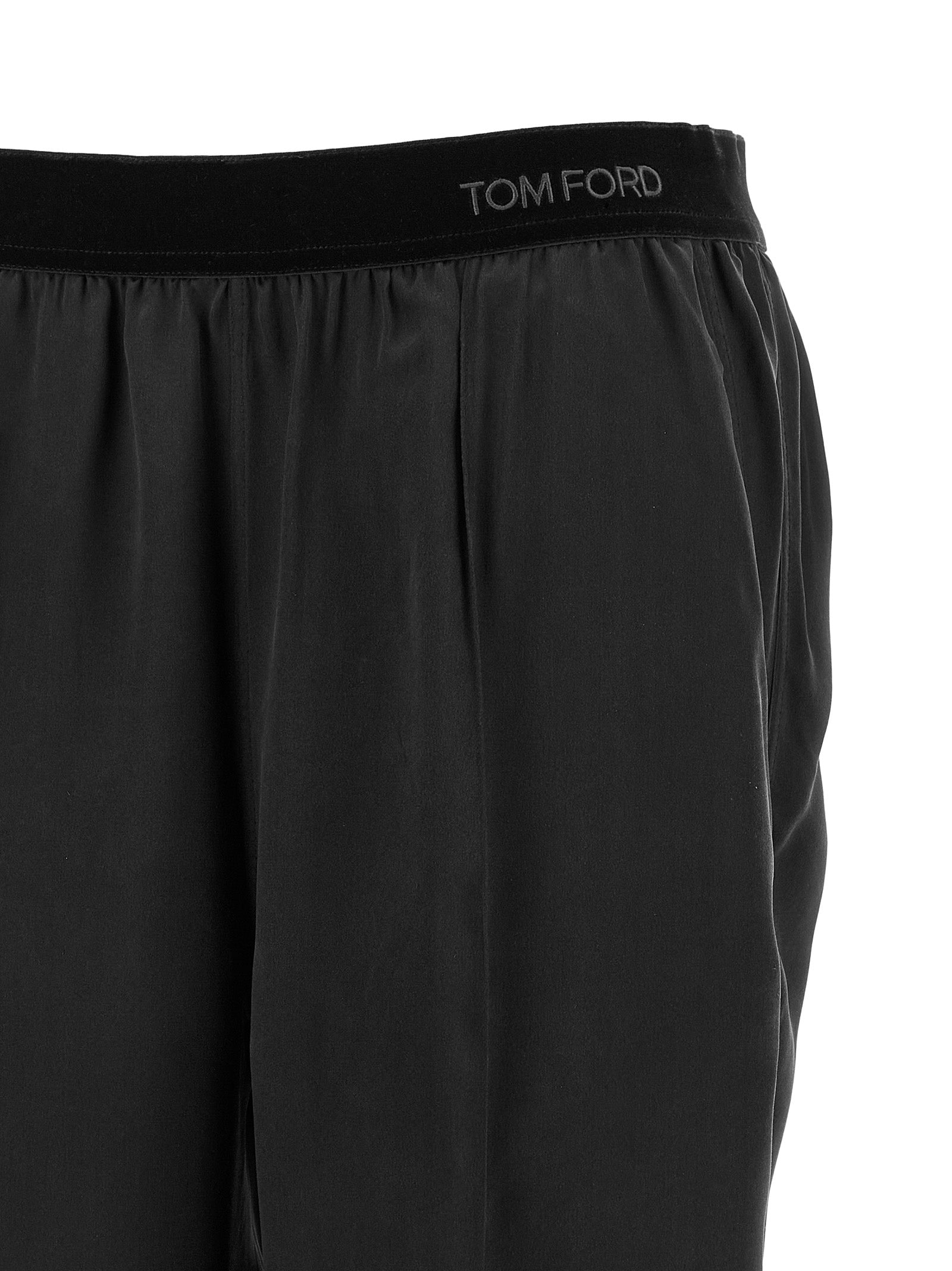 Tom Ford Schwarze Seidenhose Nachtwäsche