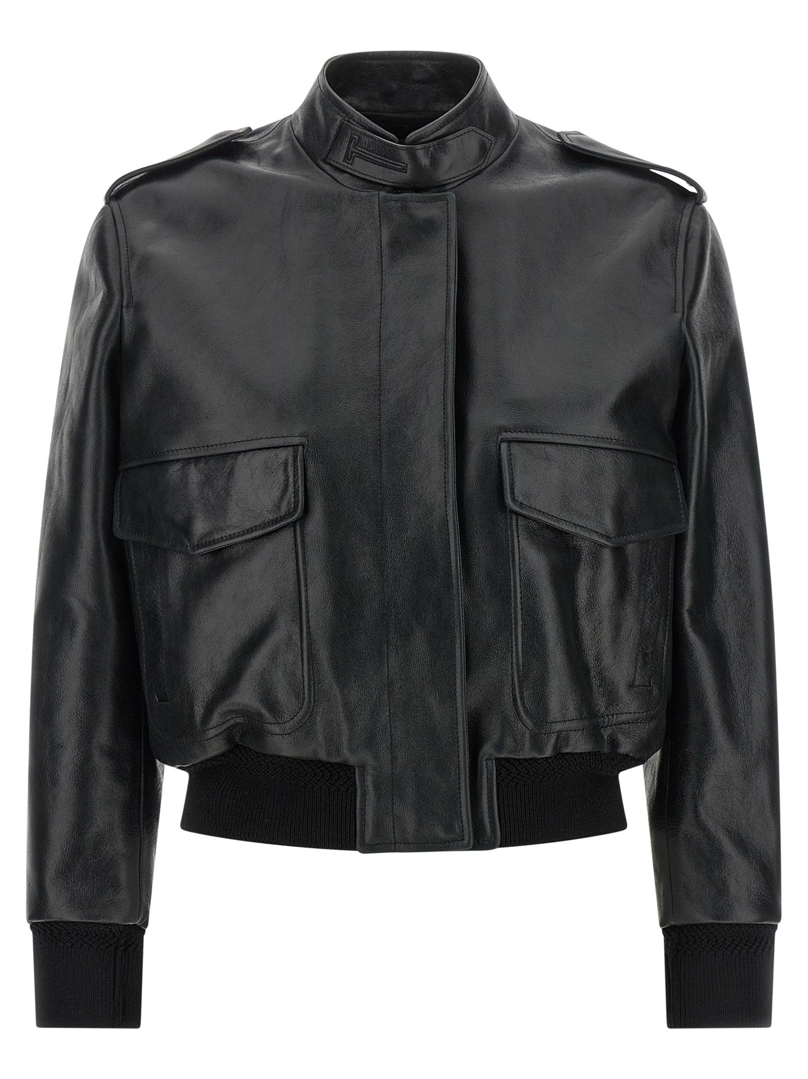 Tom Ford Schwarze Lammlederjacke