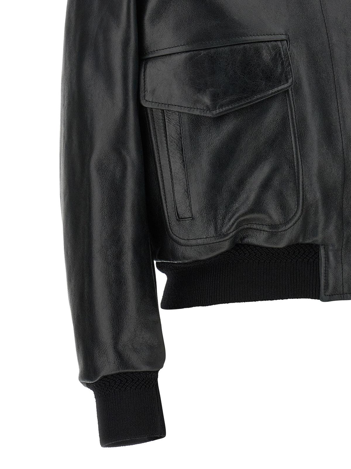 Tom Ford Schwarze Lammlederjacke