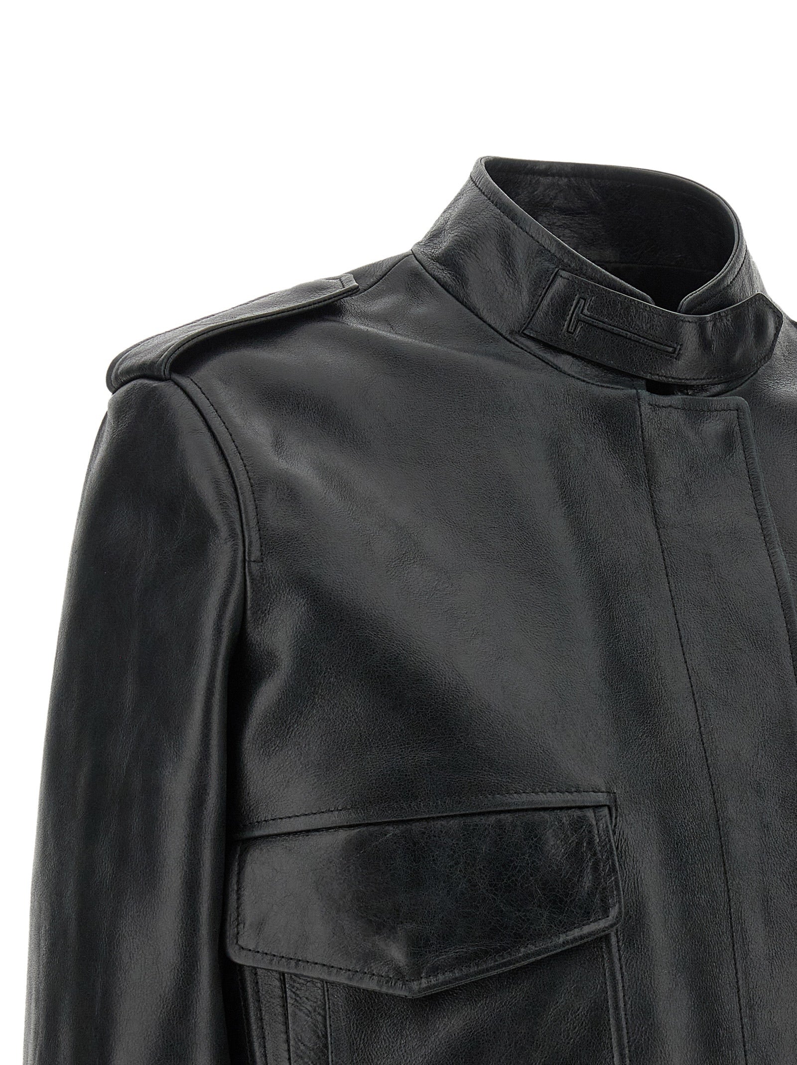 Tom Ford Schwarze Lammlederjacke