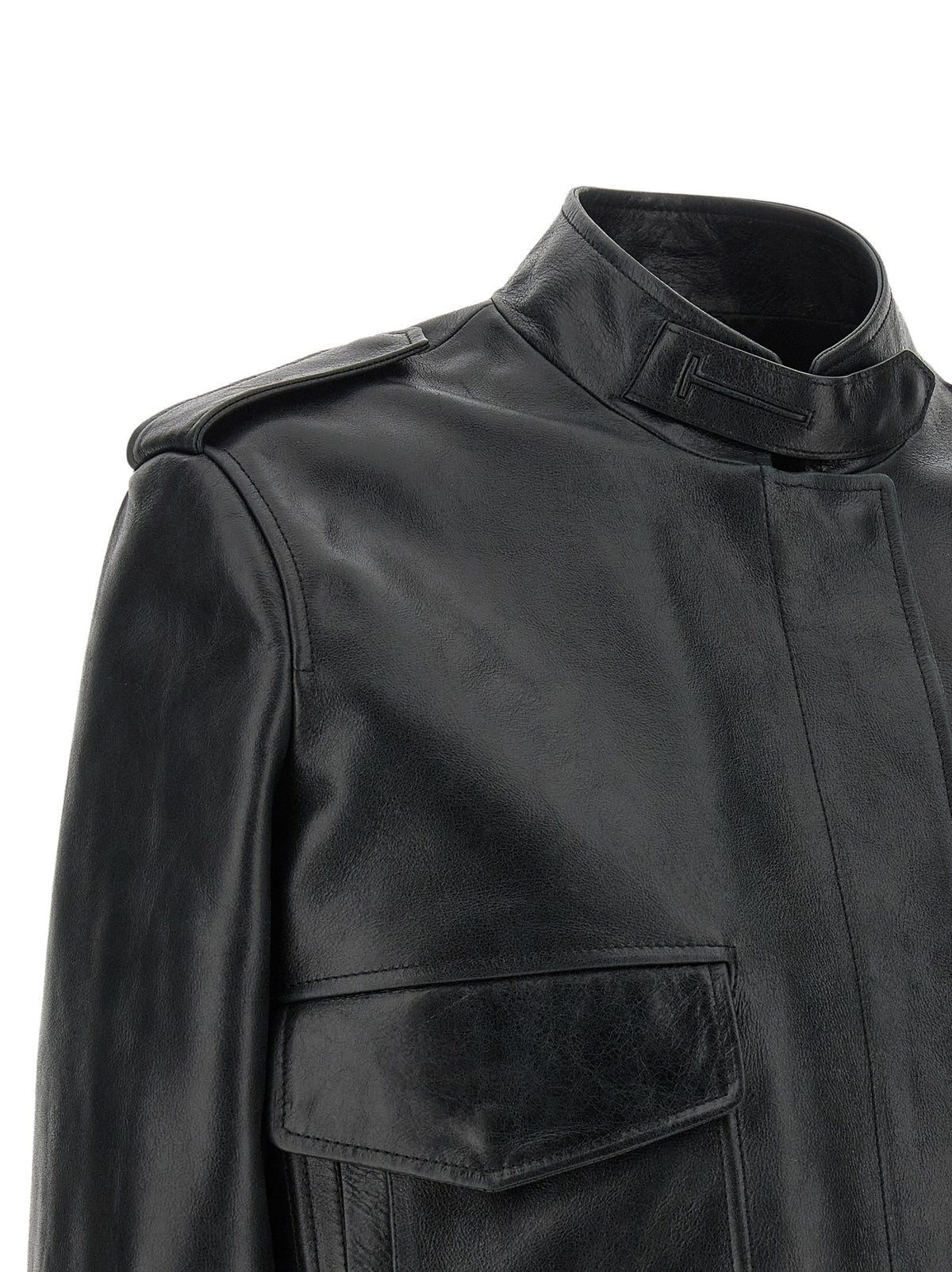 Tom Ford Schwarze Lammlederjacke