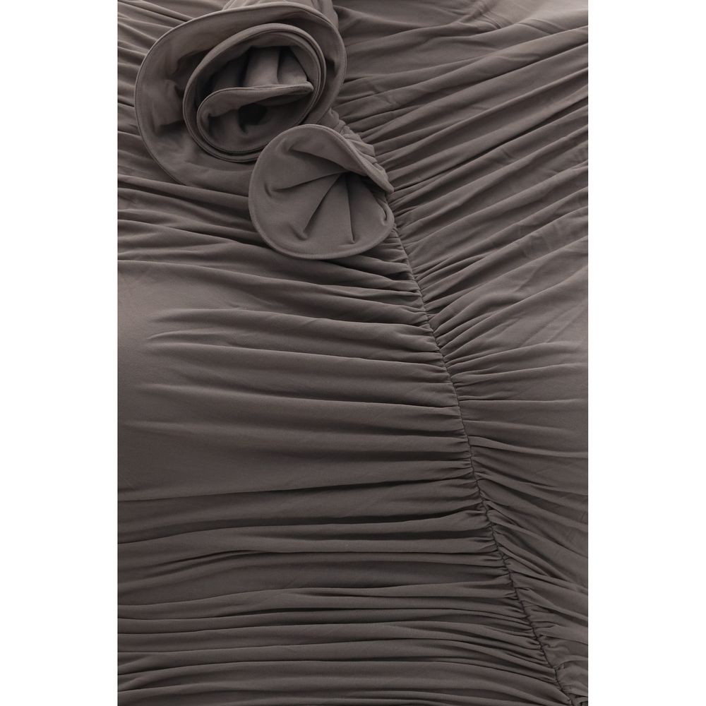 Magda Butrym Graues Kupferfarbenes Cocktailkleid