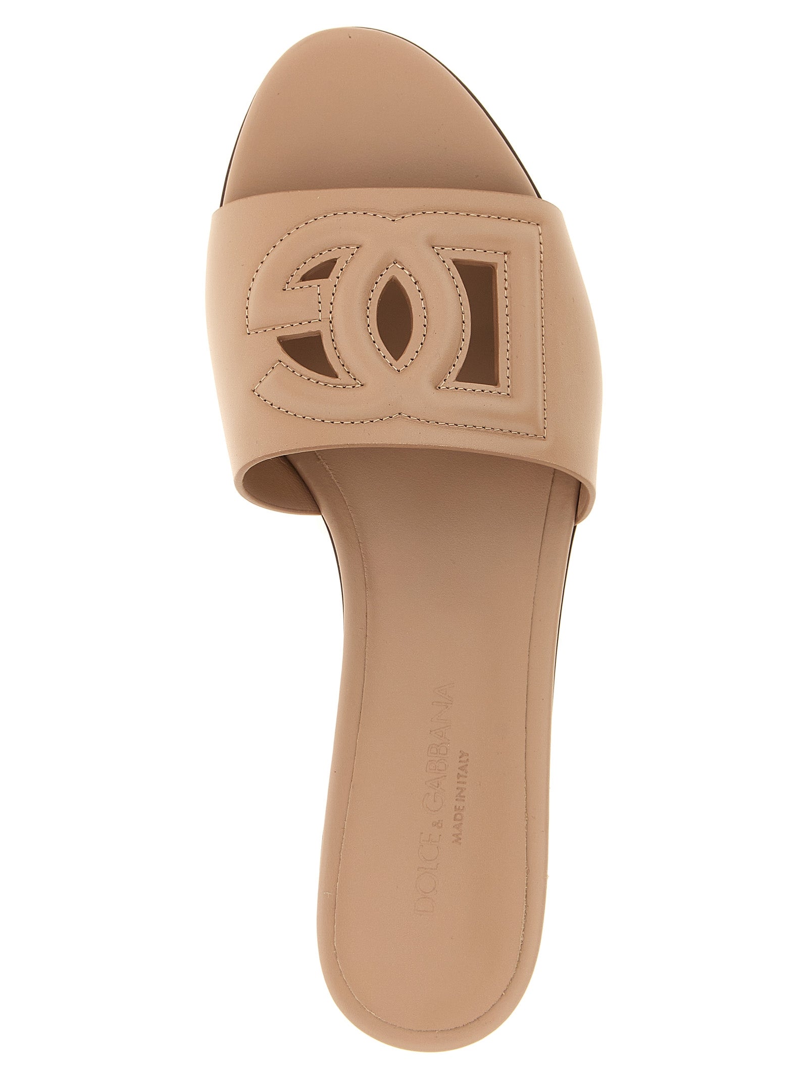Dolce & Gabbana Beige Kalbsleder-Slipper