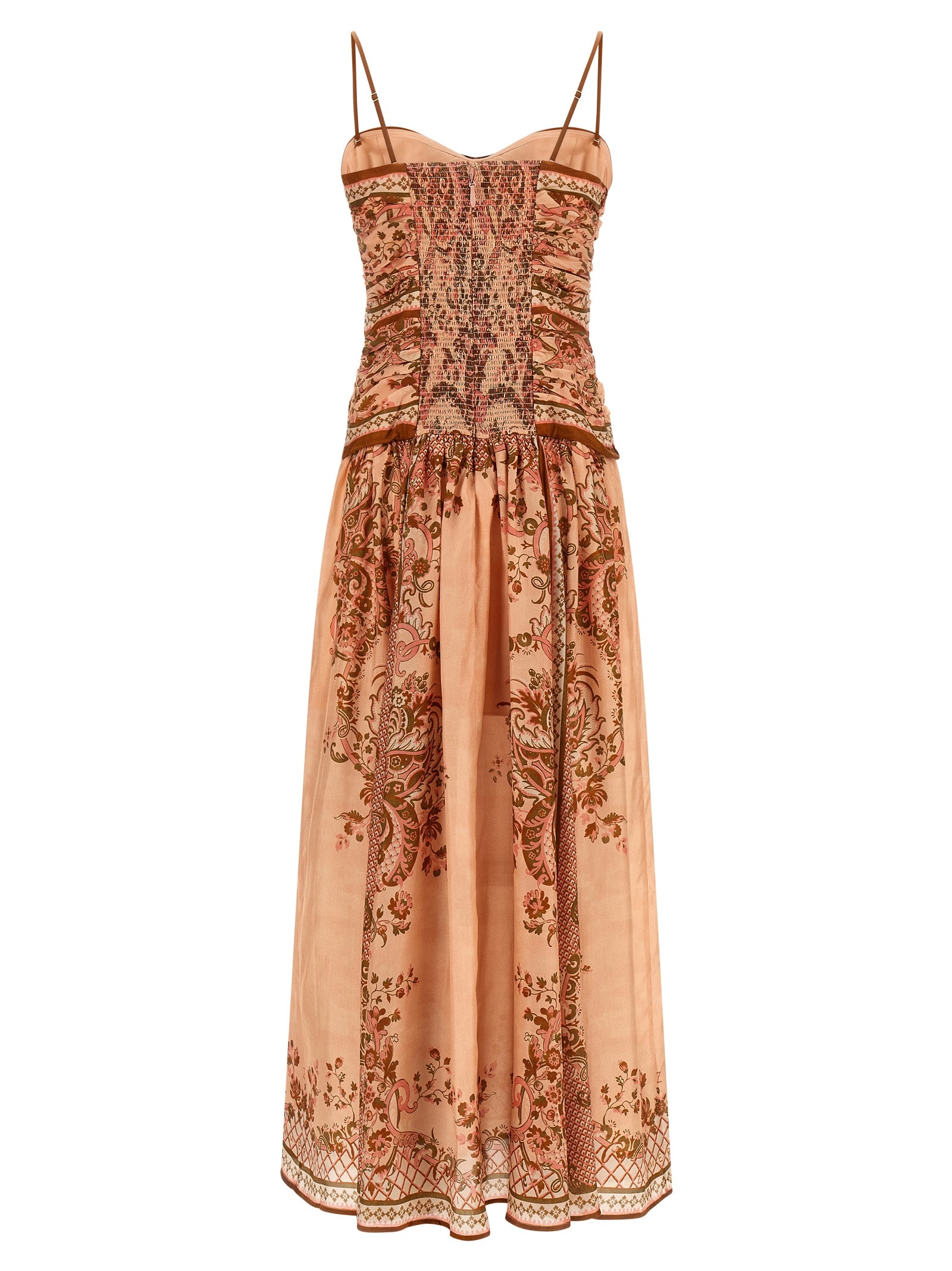 Zimmermann Mehrfarbiges Seiden-Midikleid