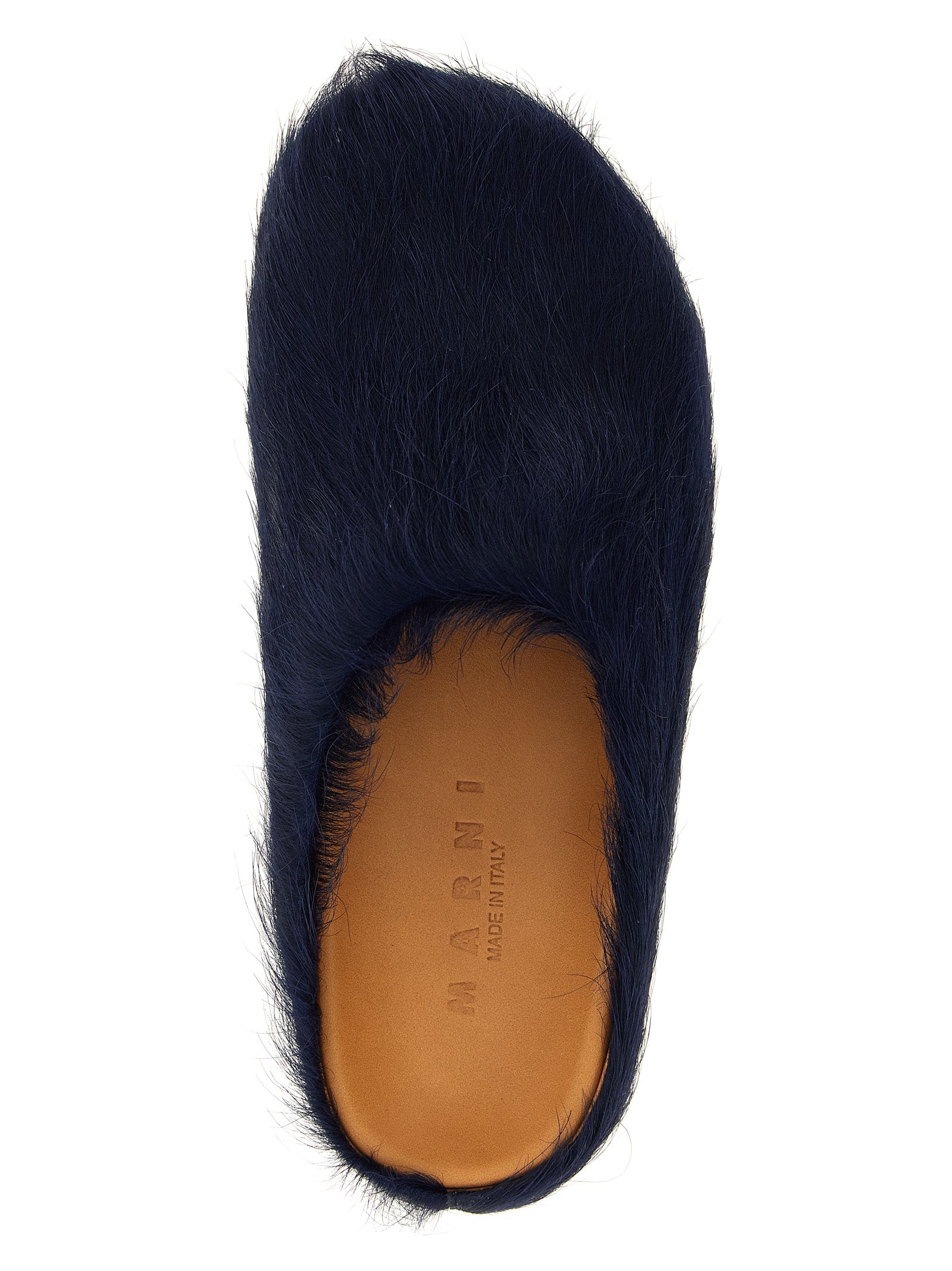Marni Mules aus blauem Kalbsleder