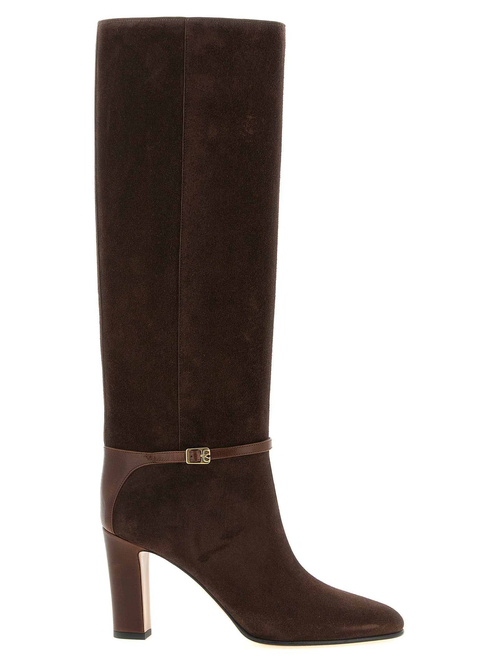 Valentino Garavani Braun Kalbsleder Overknee-Stiefel