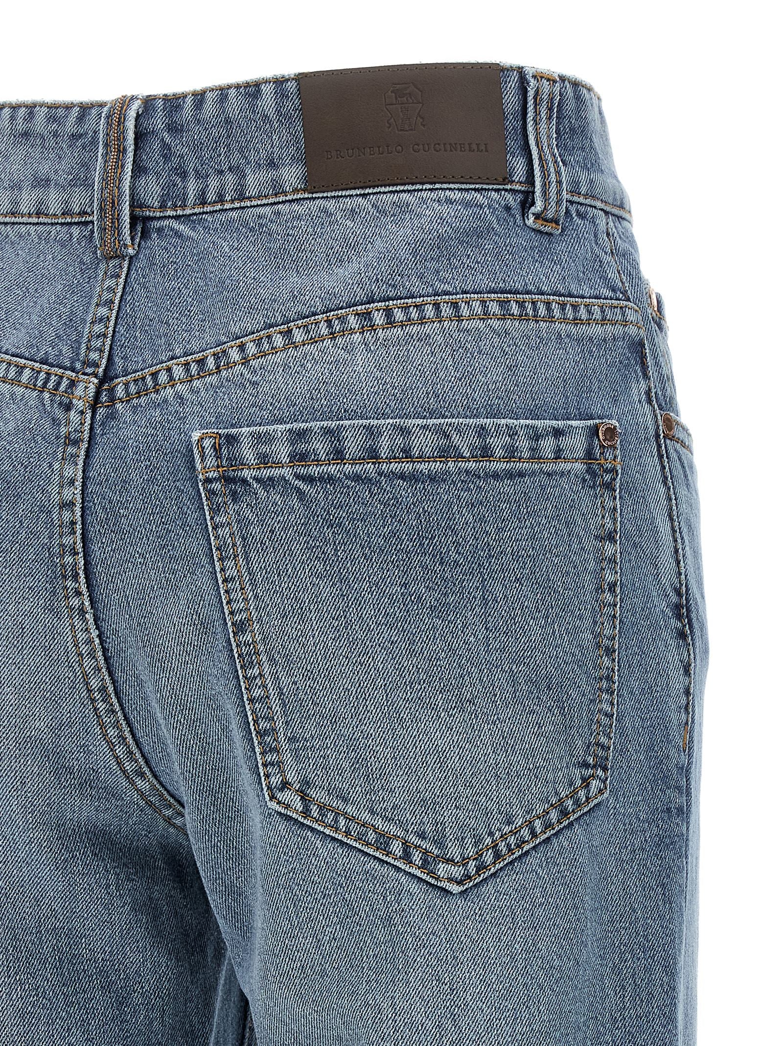 Brunello Cucinelli Blaue Cropped Jeans aus Baumwolle