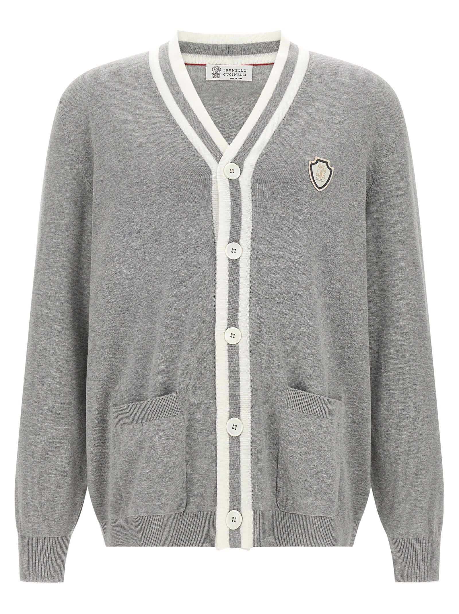 Brunello Cucinelli Grauer Baumwollcardigan