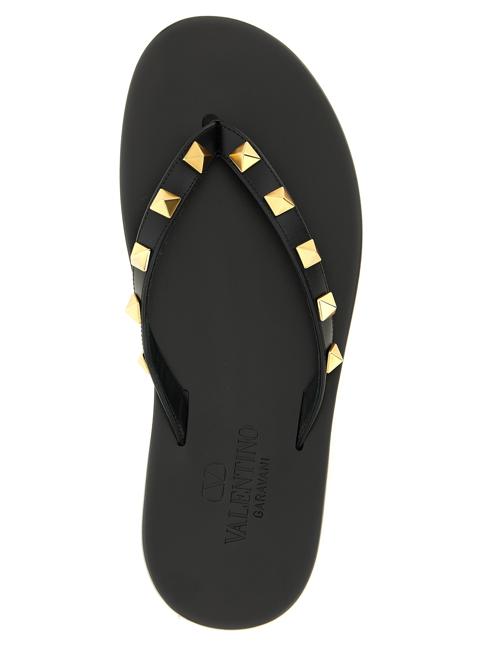 Valentino Garavani Schwarze Kalbsleder-Slipper