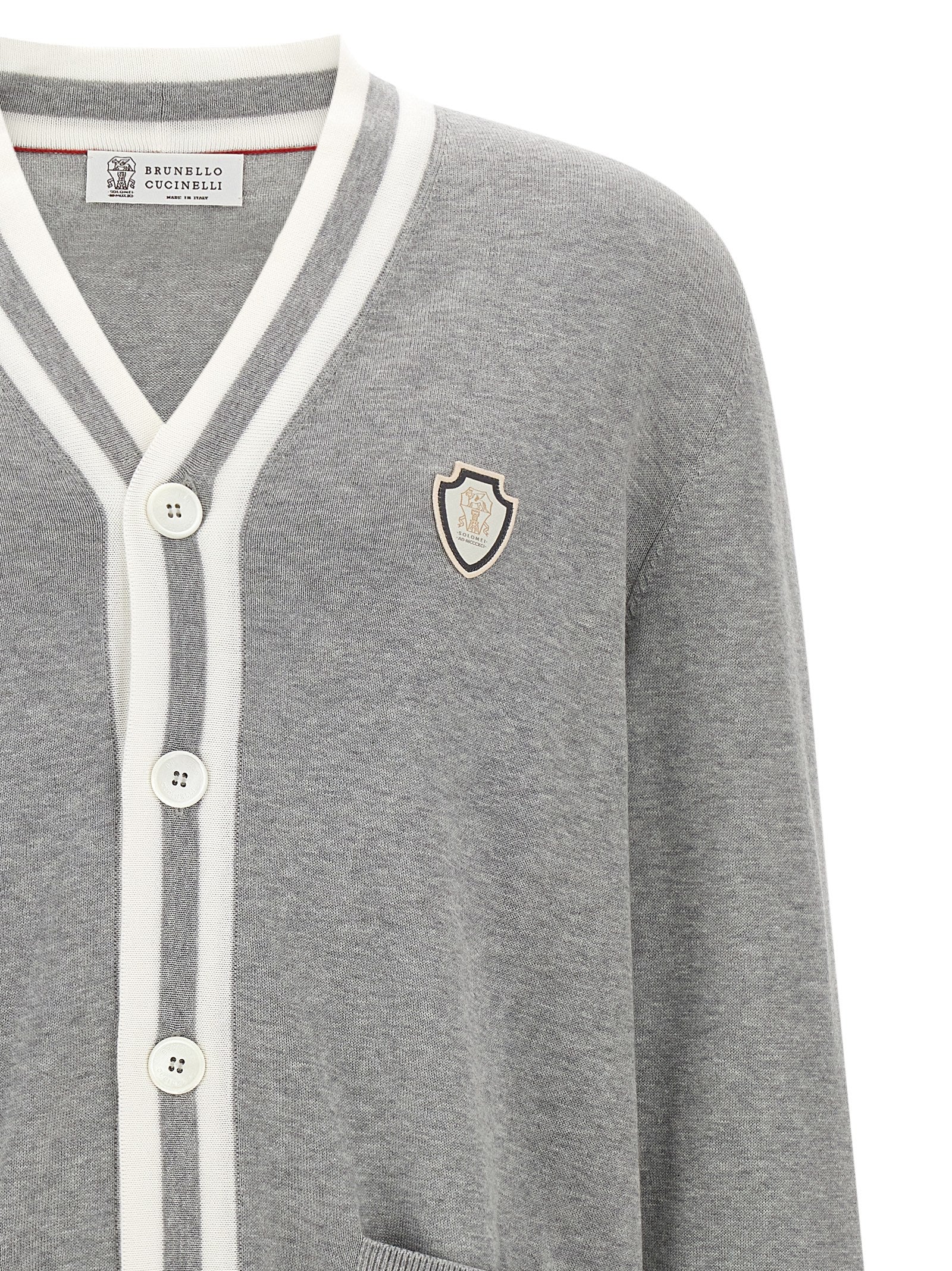 Brunello Cucinelli Grauer Baumwollcardigan