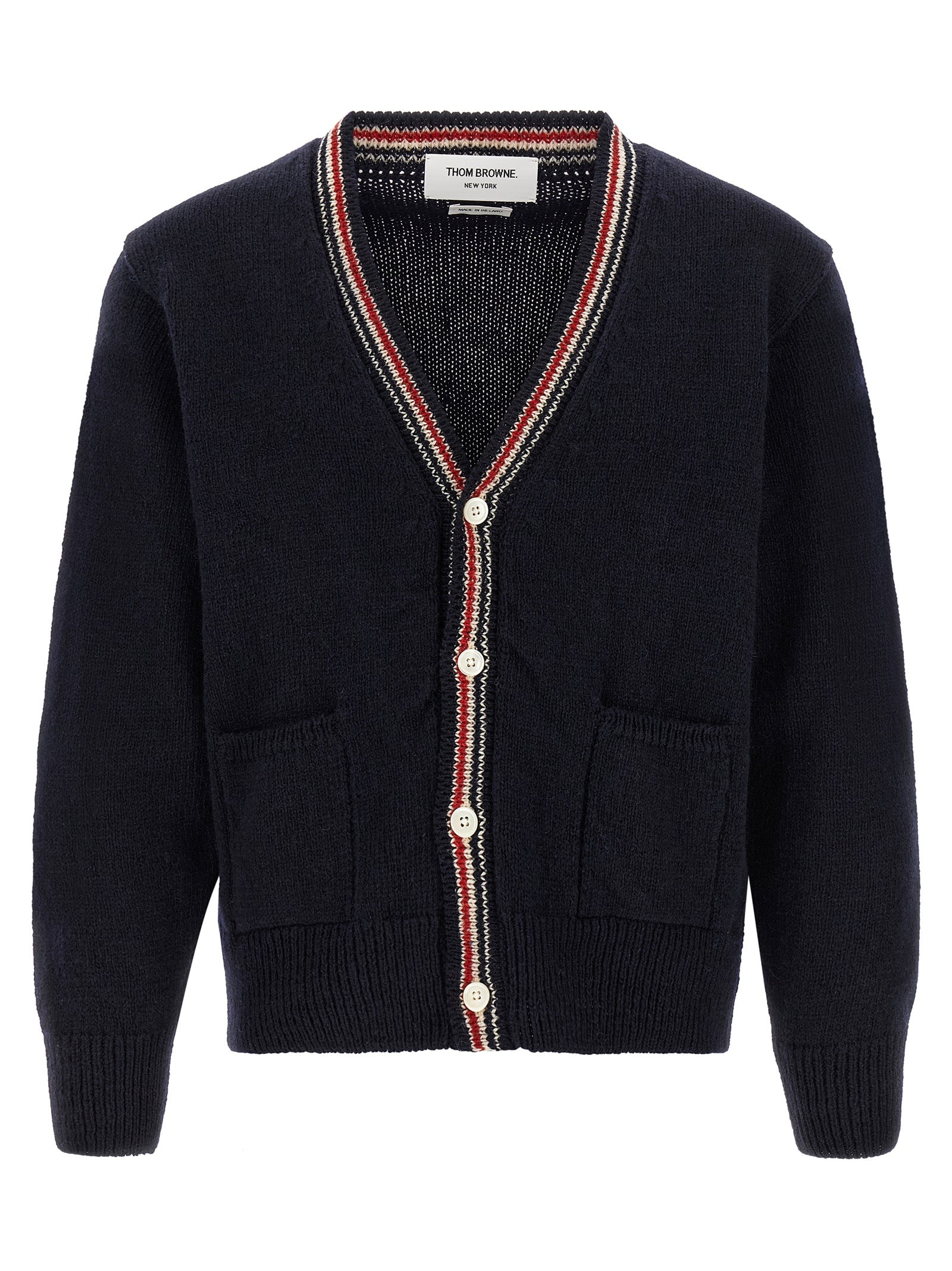 Thom Browne Blauer Wollcardigan