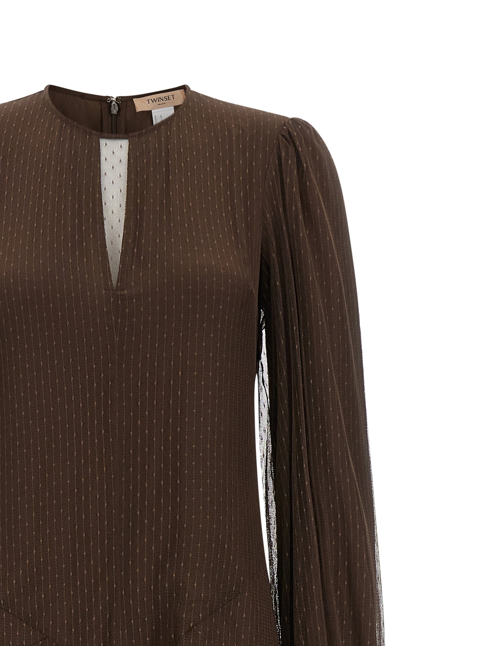Twinset Braunes Polyester-Maxikleid