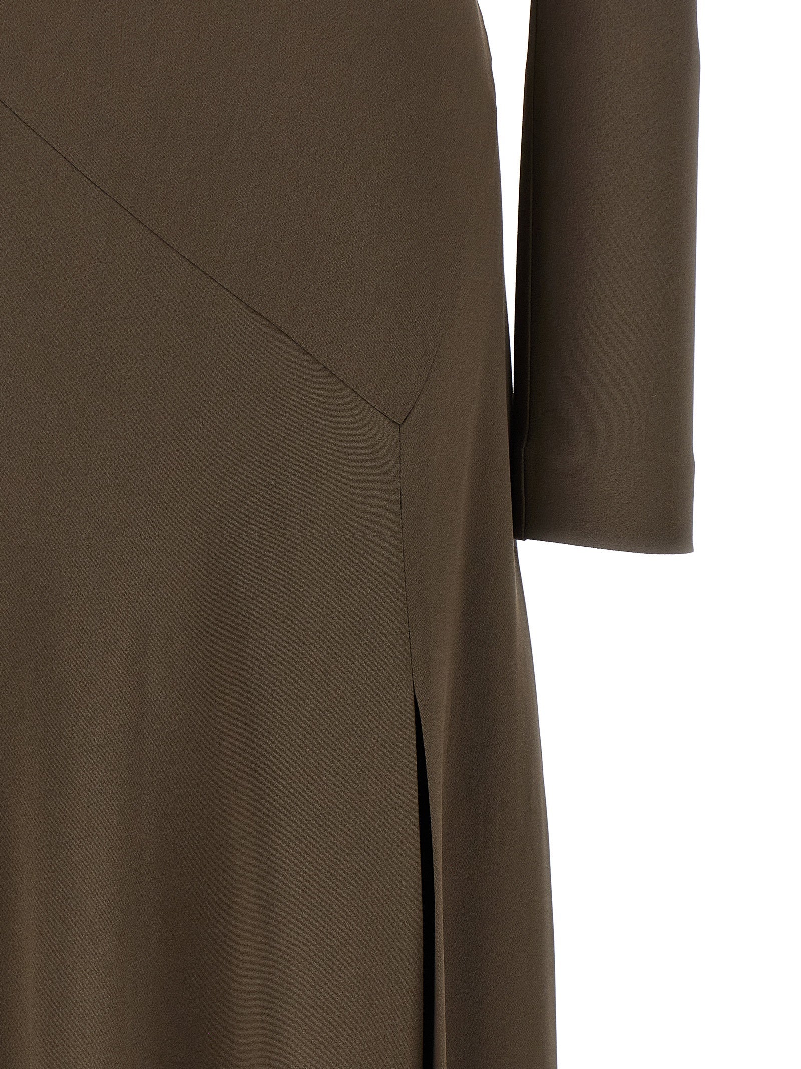 Alberta Ferretti Braunes Viskose-Maxikleid