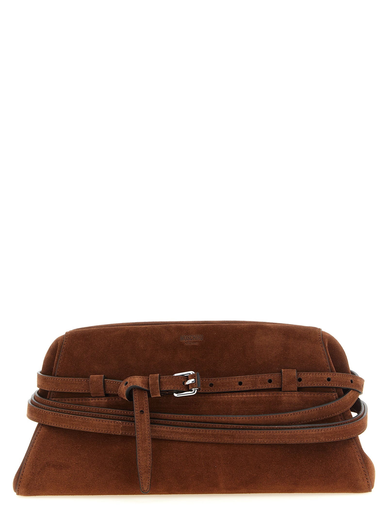 Moschino Braune Kalbsleder-Clutch