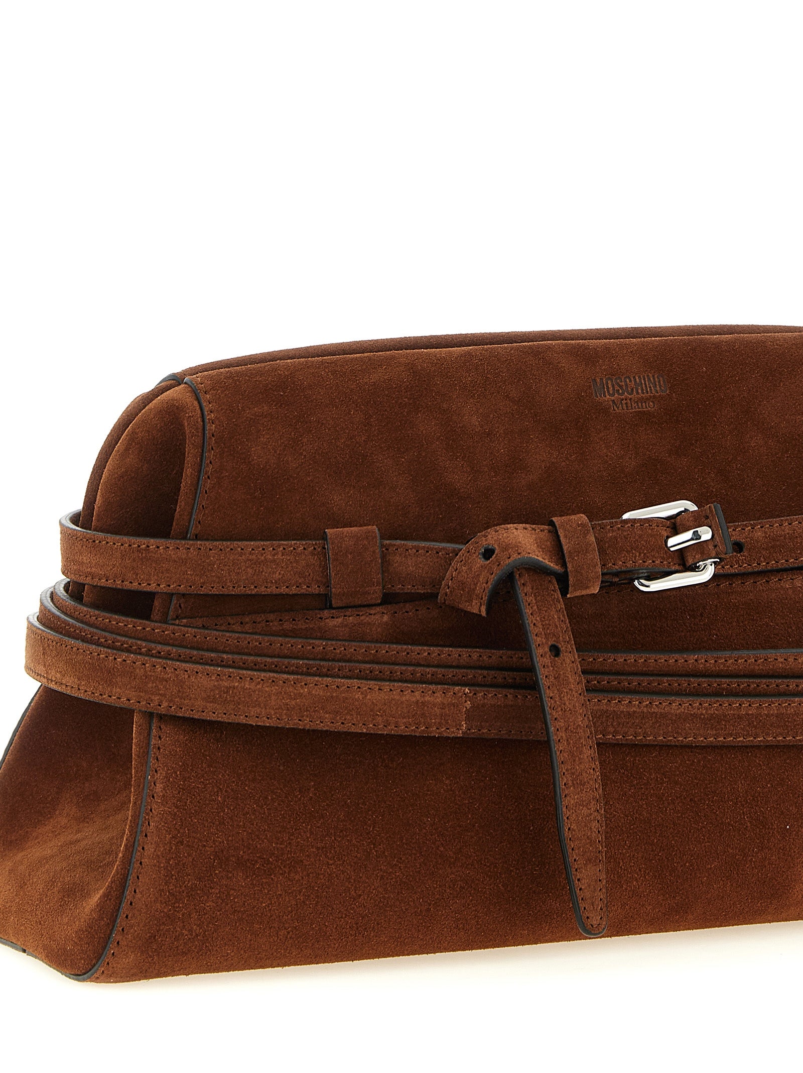 Moschino Braune Kalbsleder-Clutch