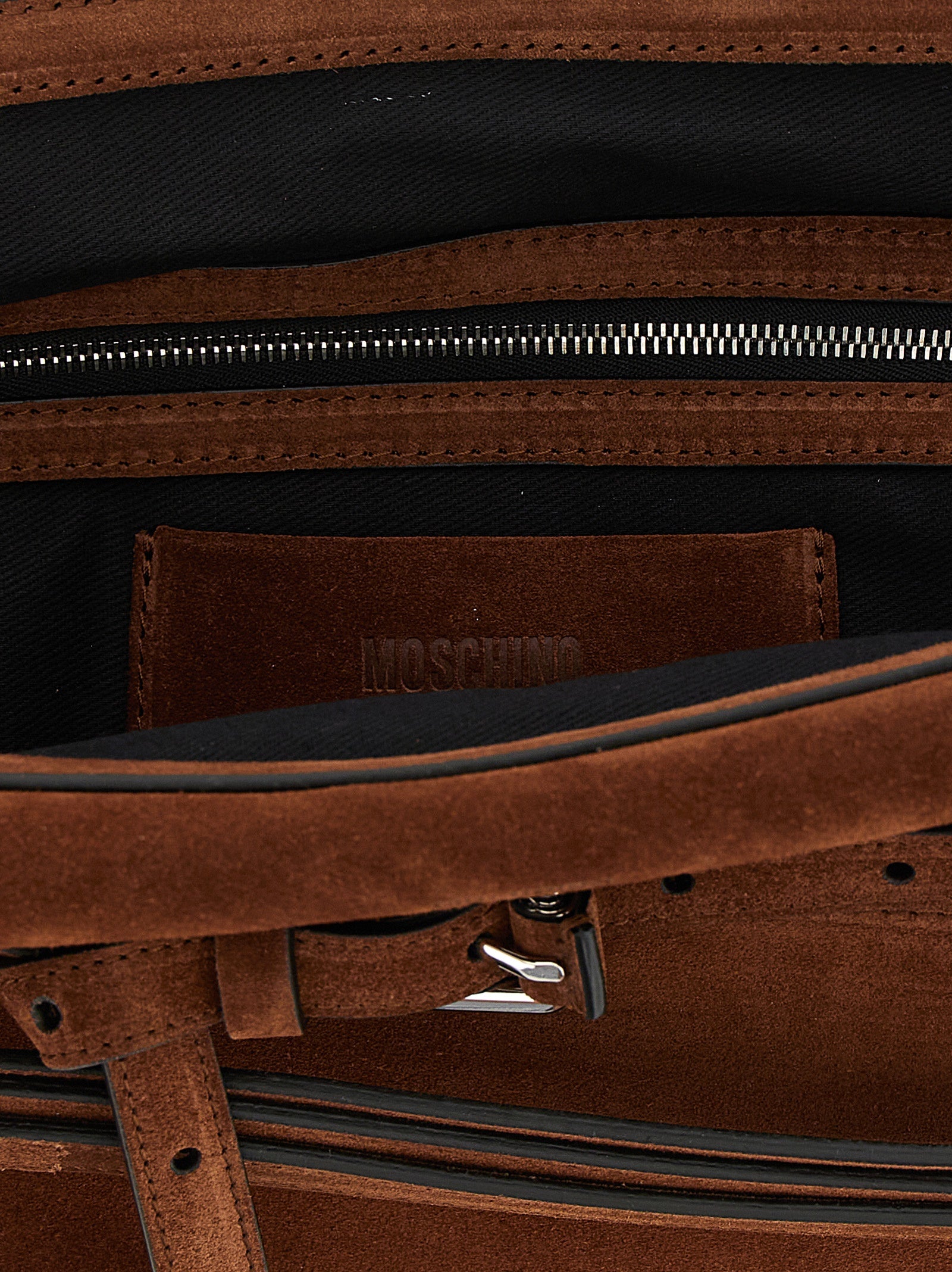 Moschino Braune Kalbsleder-Clutch