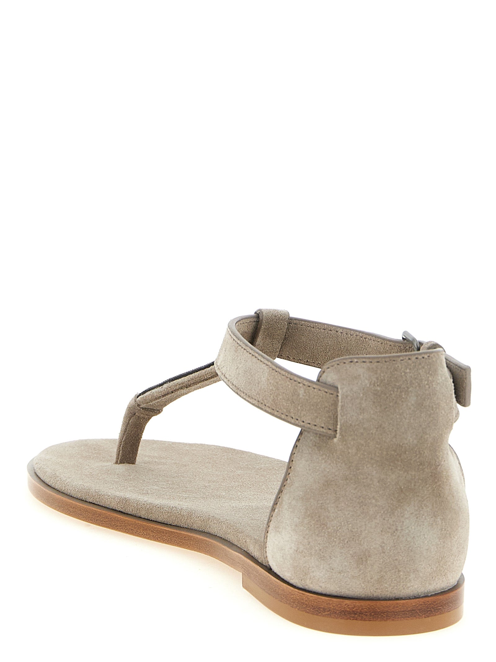Brunello Cucinelli Beige Kalbsleder Sandalen