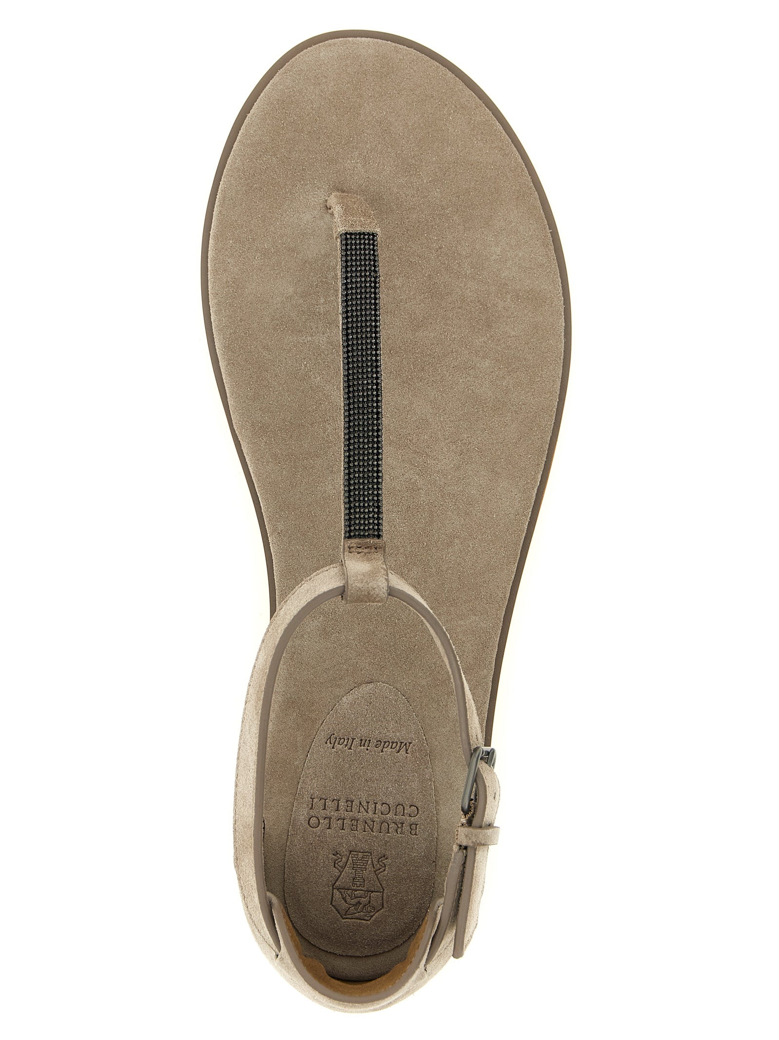 Brunello Cucinelli Beige Kalbsleder Sandalen