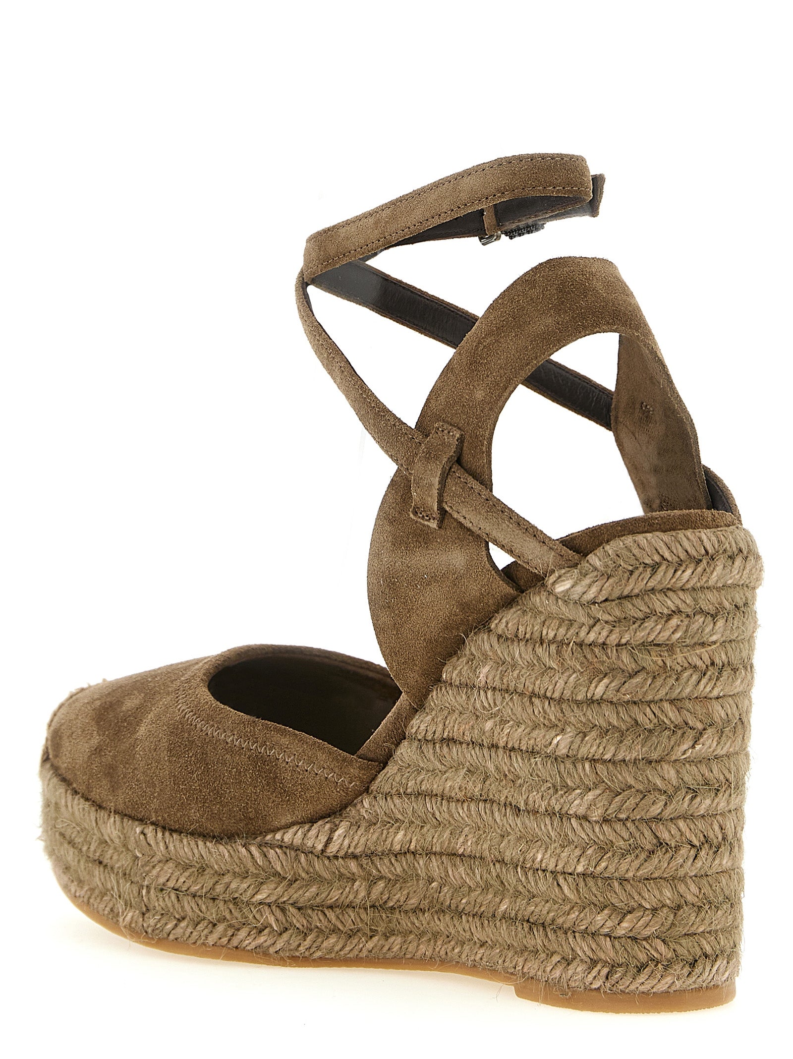Brunello Cucinelli Keilsandalen aus braunem Kalbsleder