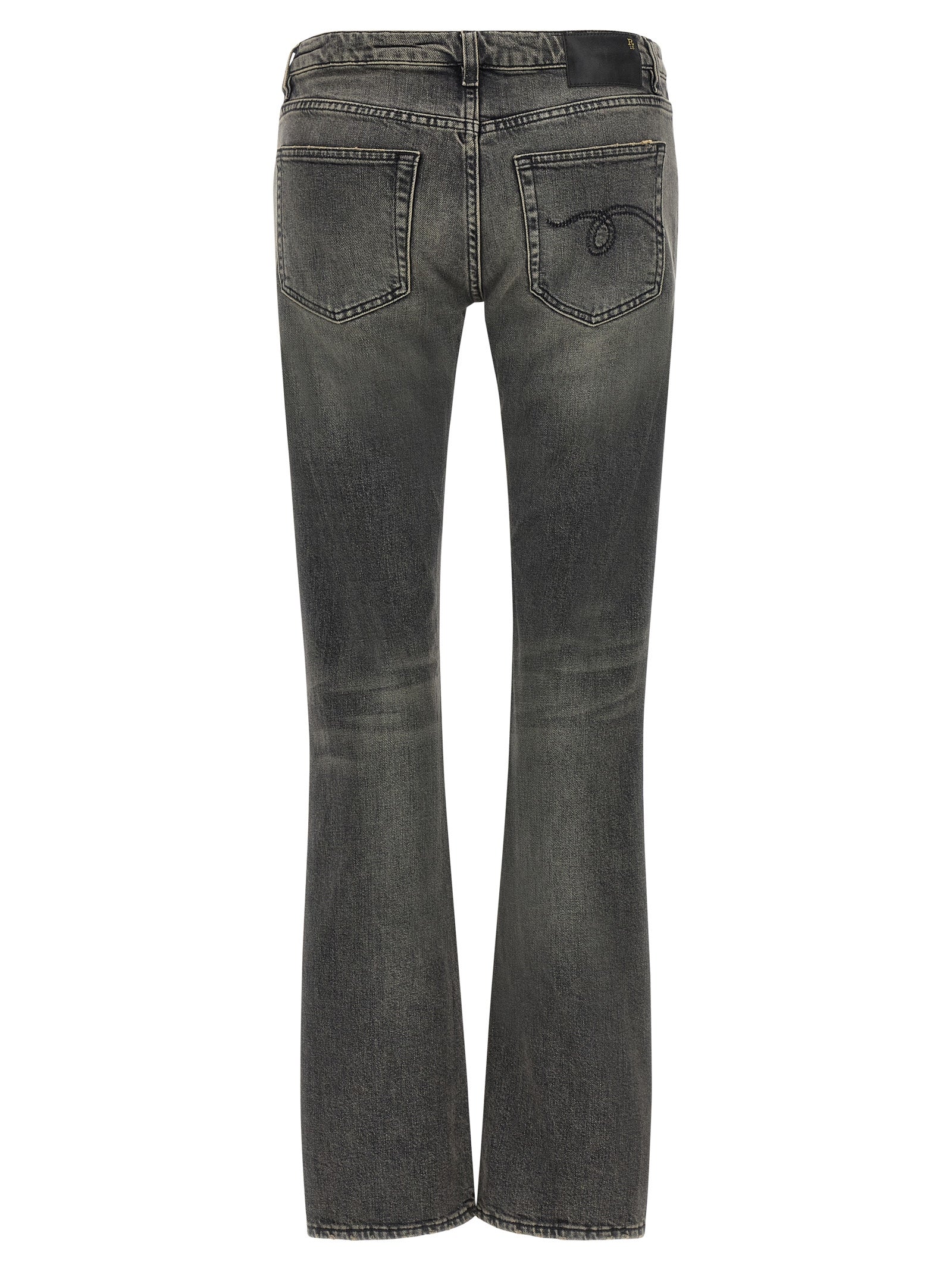 R13 Schwarze Bootcut-Jeans aus Baumwolle