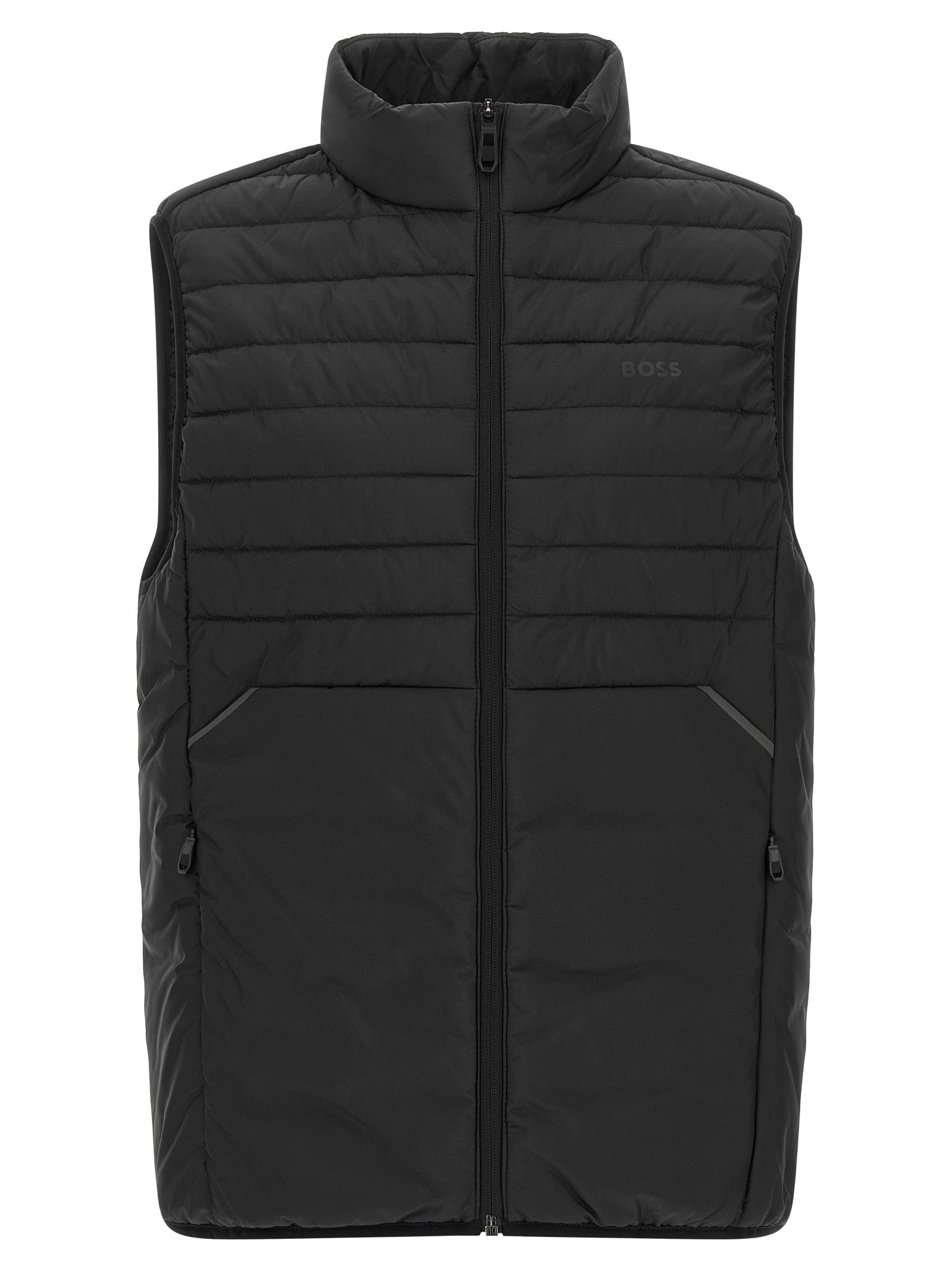 Hugo Boss Schwarze ärmellose Jacke aus Polyester