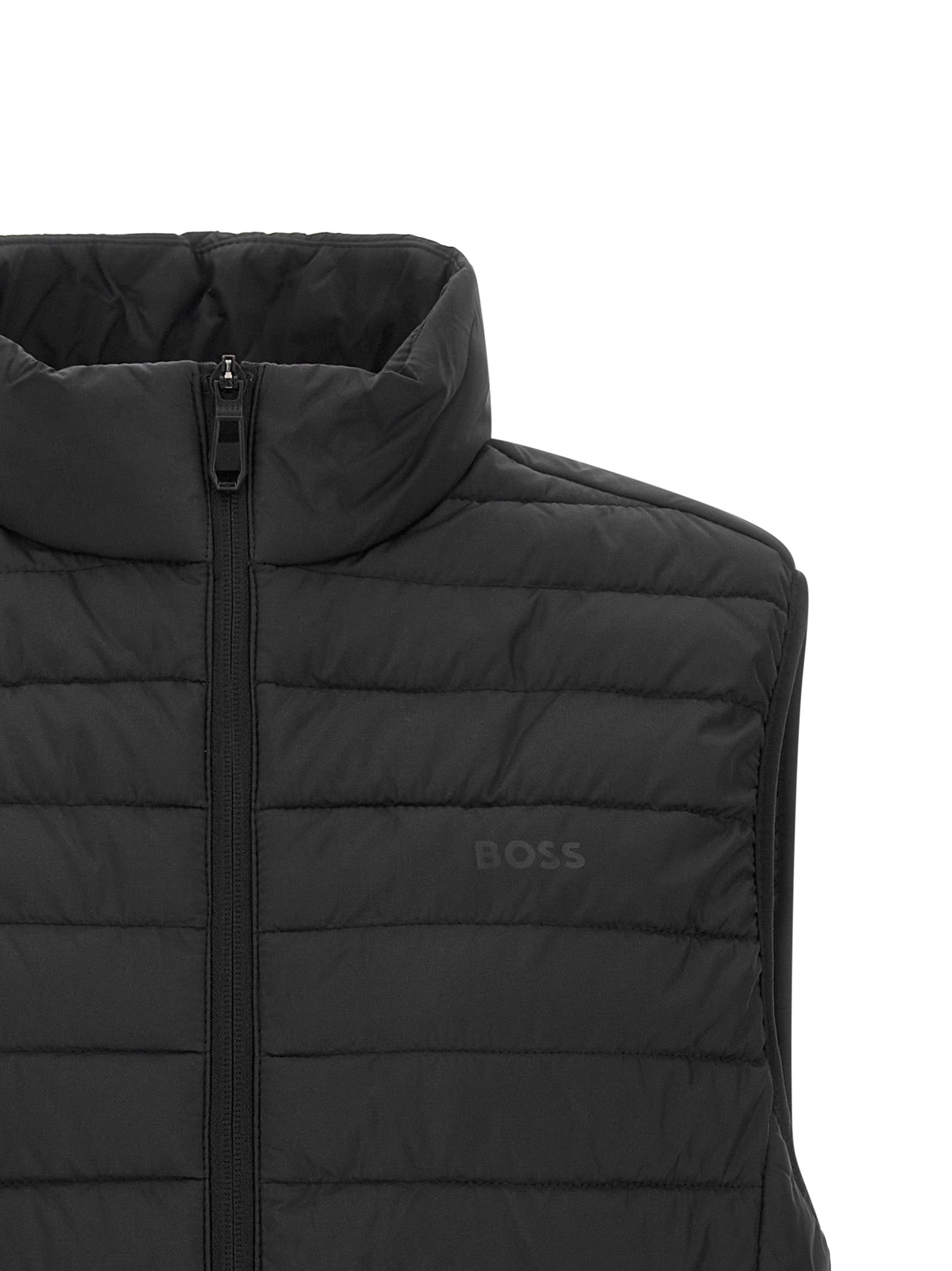 Hugo Boss Schwarze ärmellose Jacke aus Polyester