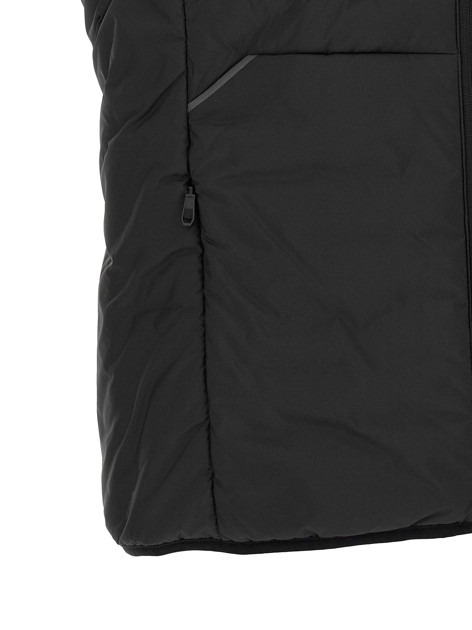 Hugo Boss Schwarze ärmellose Jacke aus Polyester