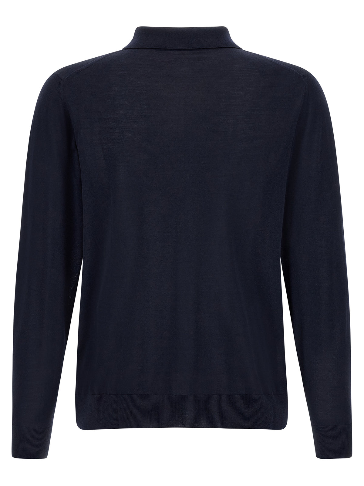 Kiton Blaues Woll-Poloshirt