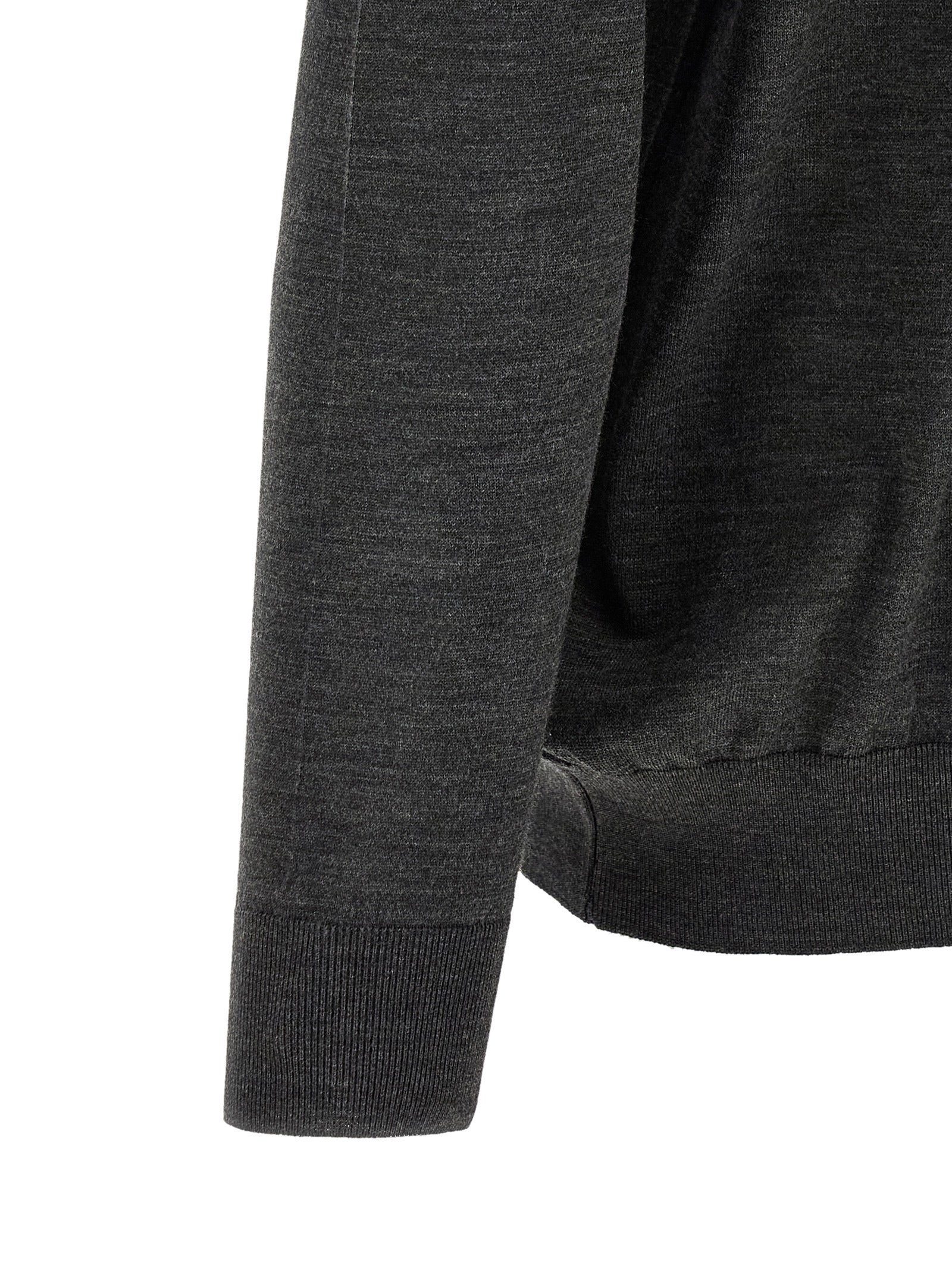 Kiton Graues Woll-Poloshirt