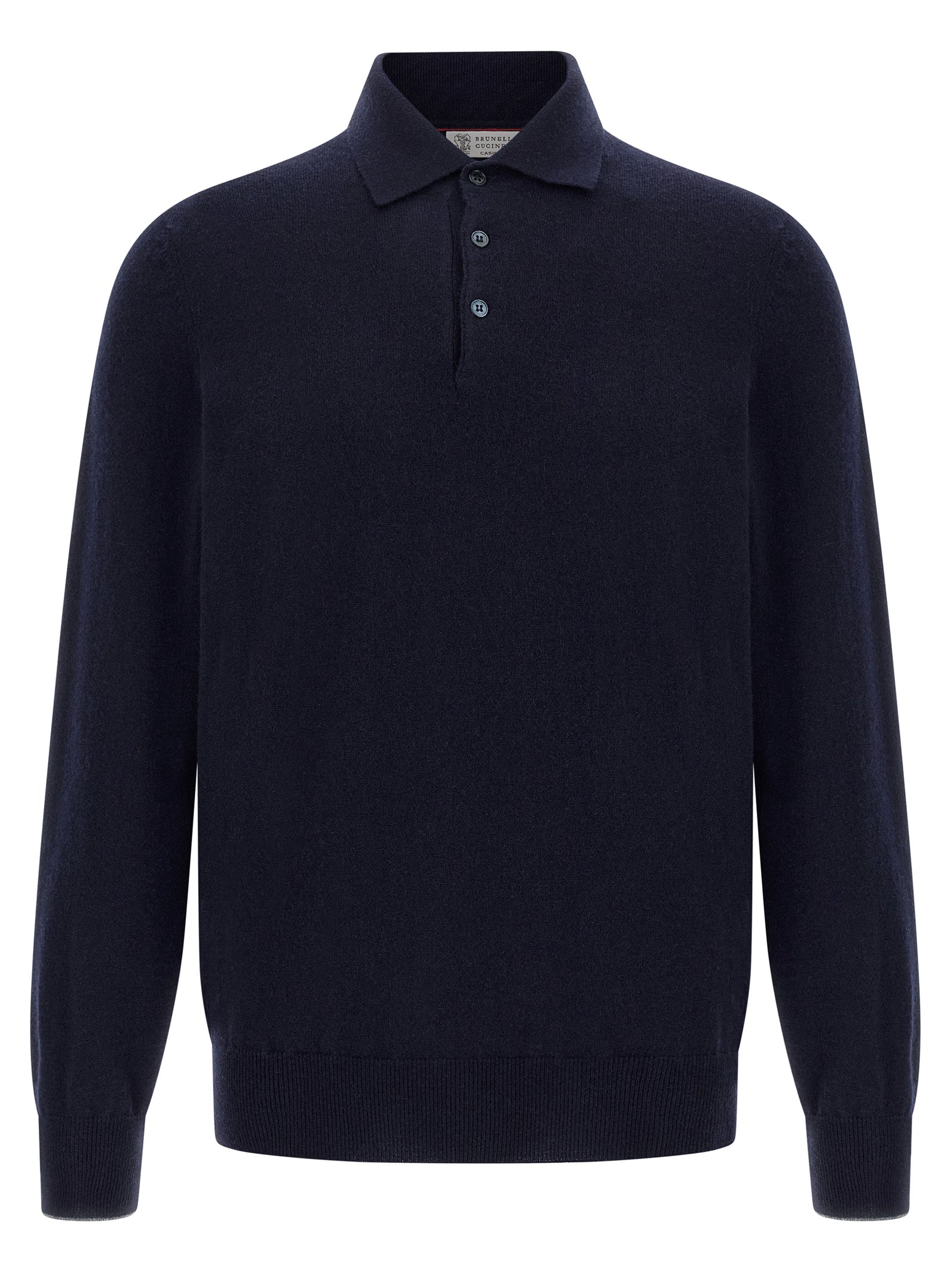Brunello Cucinelli Blaues Kaschmir-Poloshirt