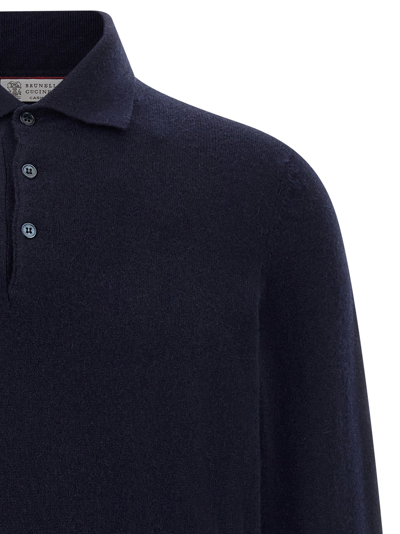 Brunello Cucinelli Blaues Kaschmir-Poloshirt