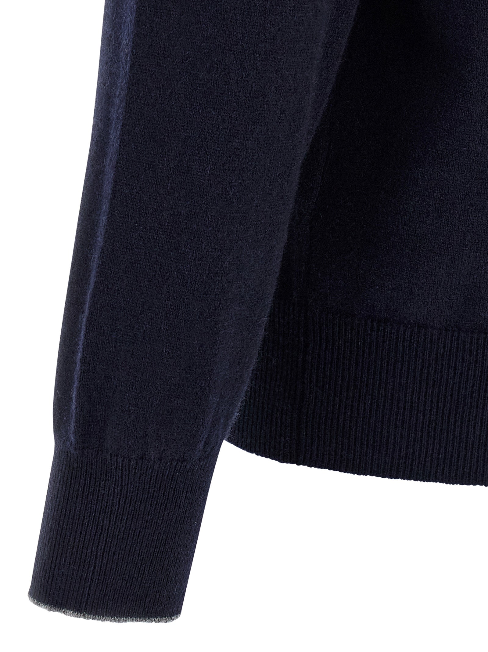 Brunello Cucinelli Blaues Kaschmir-Poloshirt