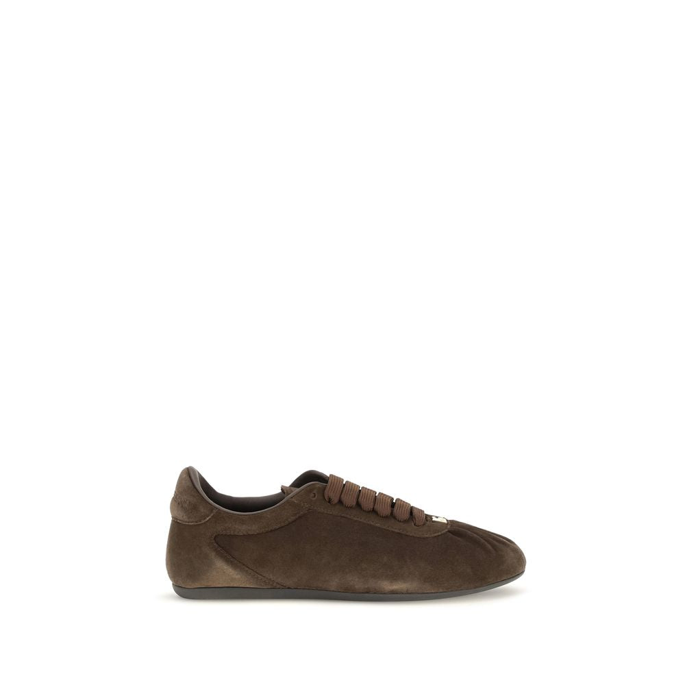 Dolce & Gabbana Braune Wildleder-Sneaker mit niedrigem Schaft