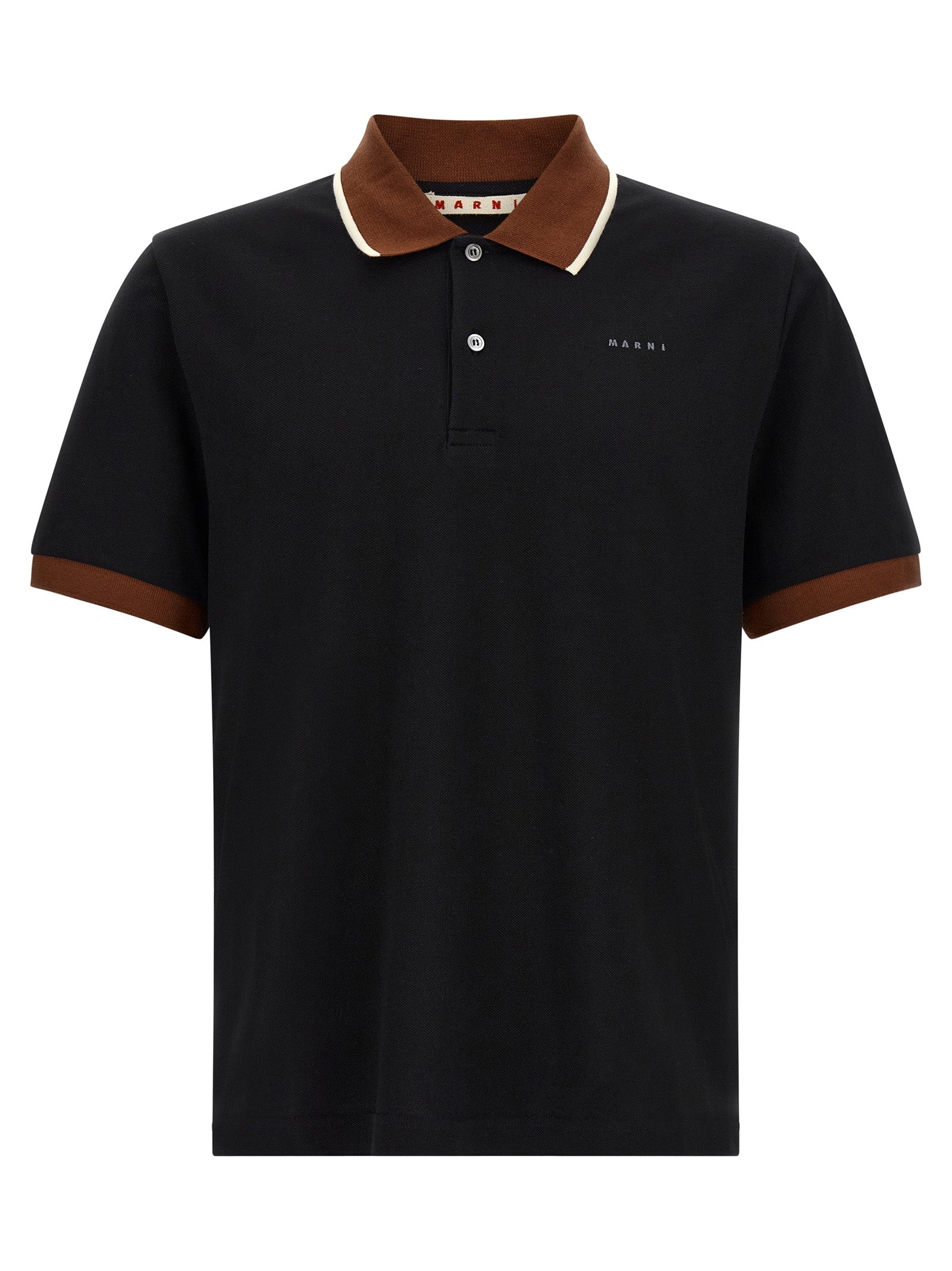 Marni Schwarzes Baumwoll-Poloshirt
