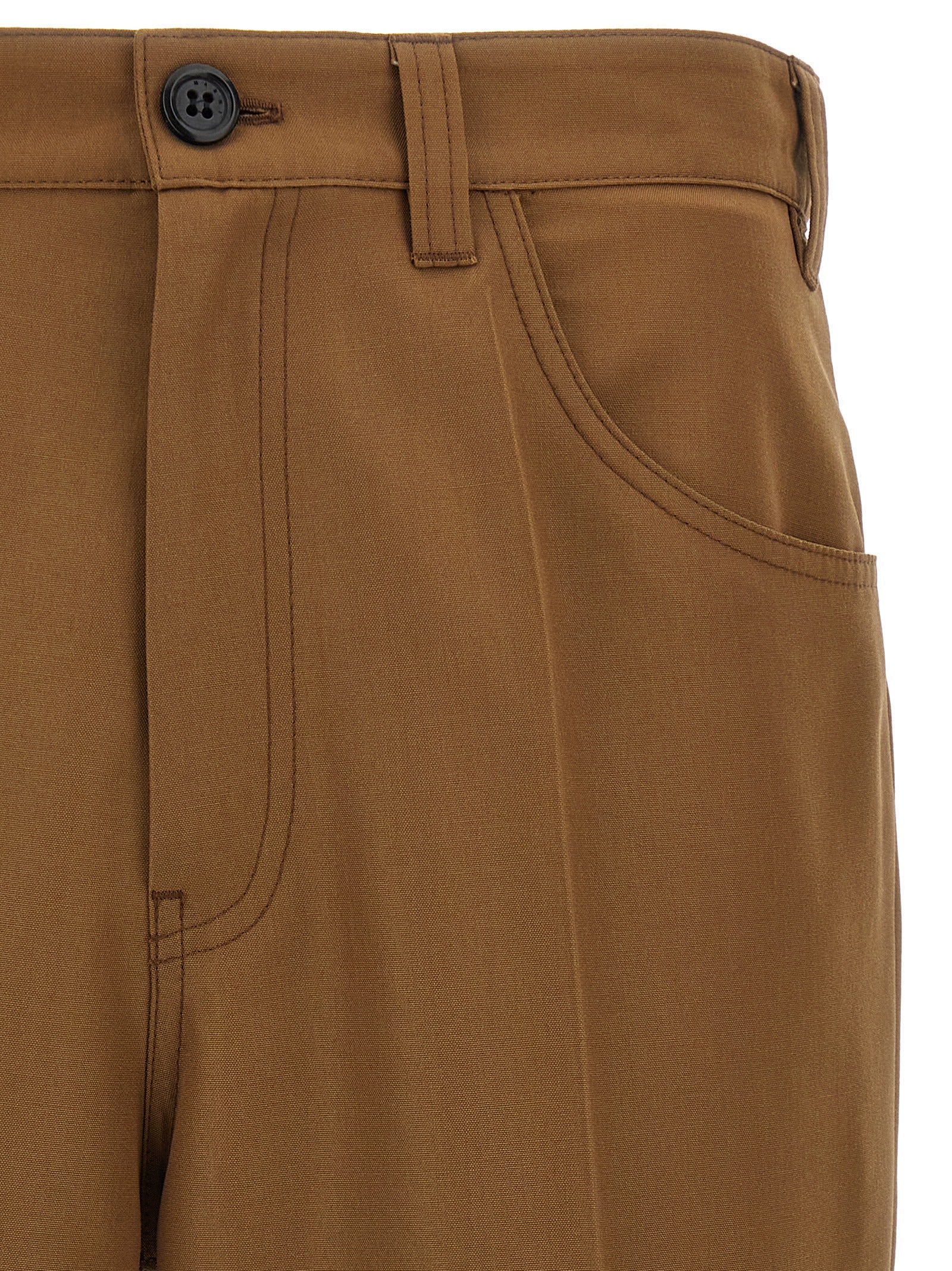 Marni Braune Hose aus reiner Schurwolle
